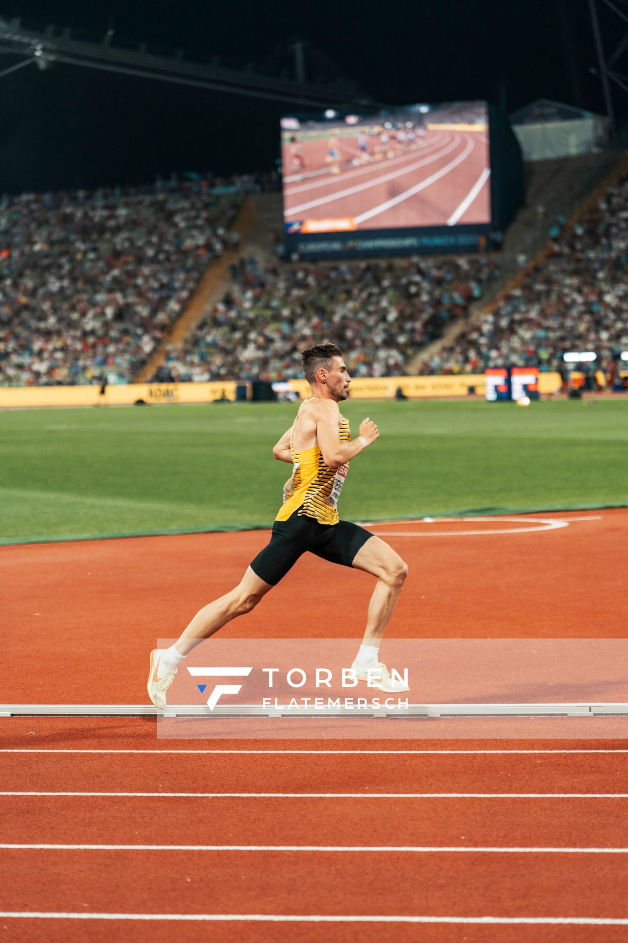 5000m Finale der Maenner mit Davor Aaron Bienenfeld (GER) am 16.08.2022 bei den Leichtathletik-Europameisterschaften in Muenchen