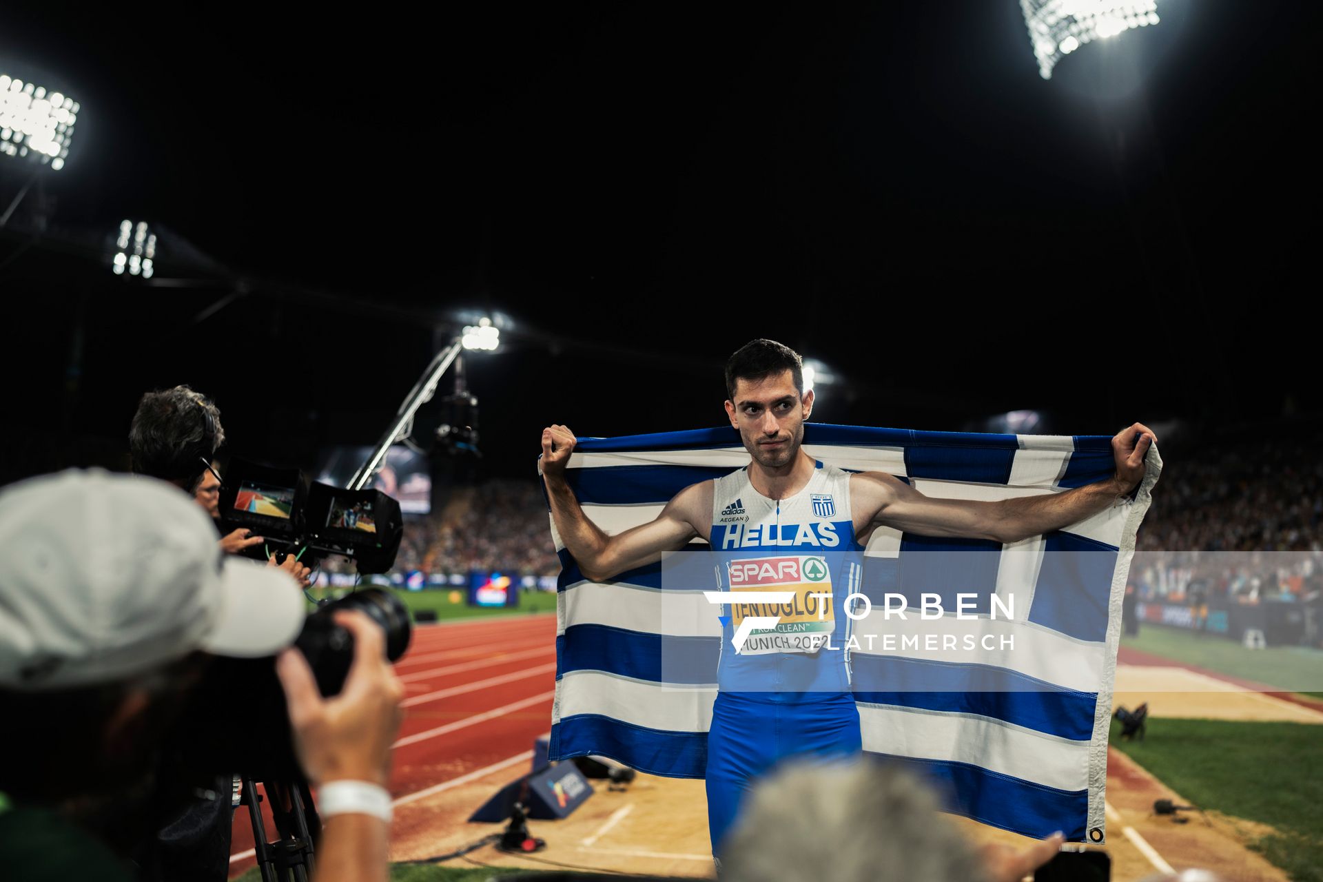Miltiadis Tentoglou (GRE) am 16.08.2022 bei den Leichtathletik-Europameisterschaften in Muenchen