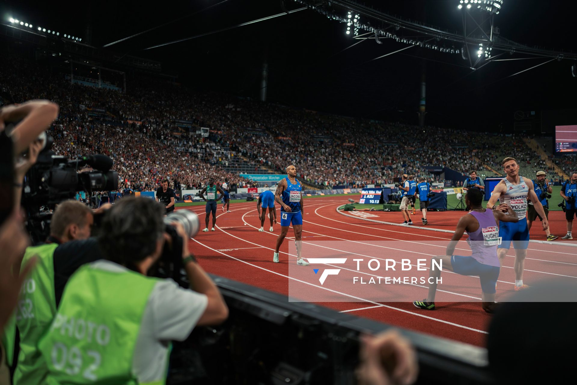 Lamont Marcell Jacobs (ITA) am 16.08.2022 bei den Leichtathletik-Europameisterschaften in Muenchen