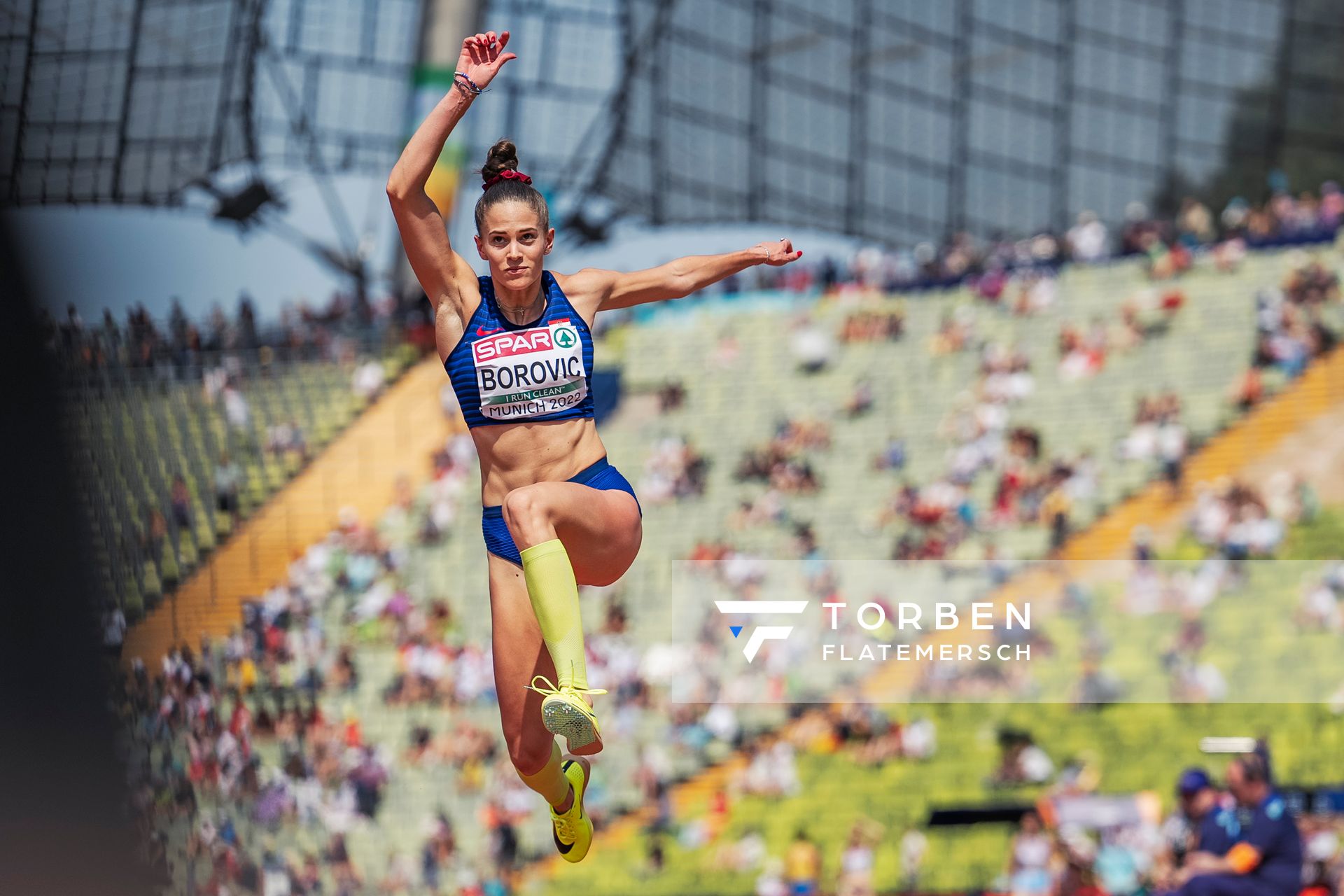 Paola Borovic (CRO) im Dreisprung am 17.08.2022 bei den Leichtathletik-Europameisterschaften in Muenchen