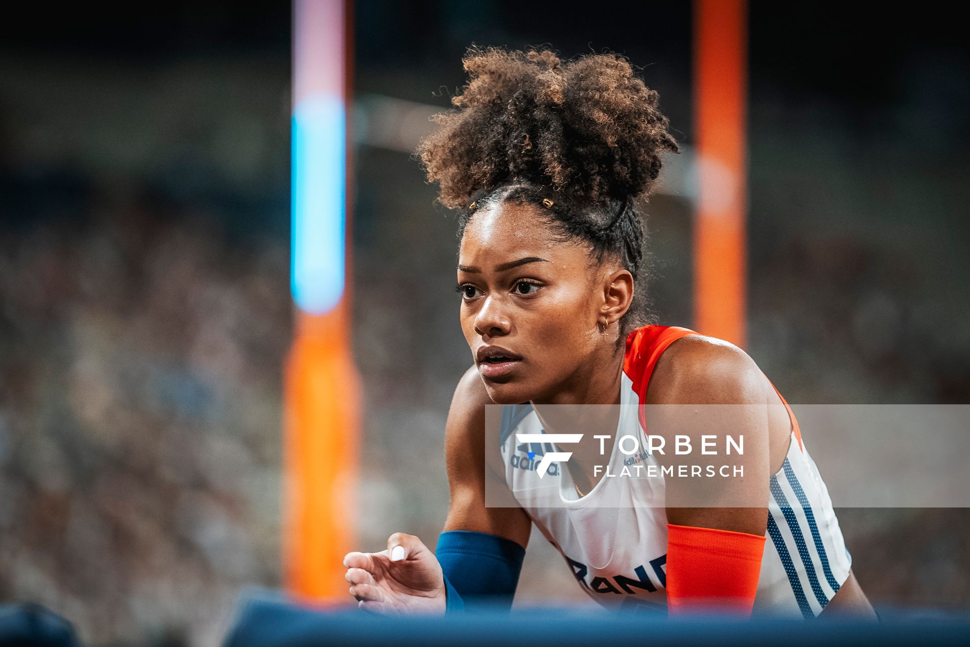 Marie-julie Bonnin (FRA) im Stabhochsprung Finale am 17.08.2022 bei den Leichtathletik-Europameisterschaften in Muenchen