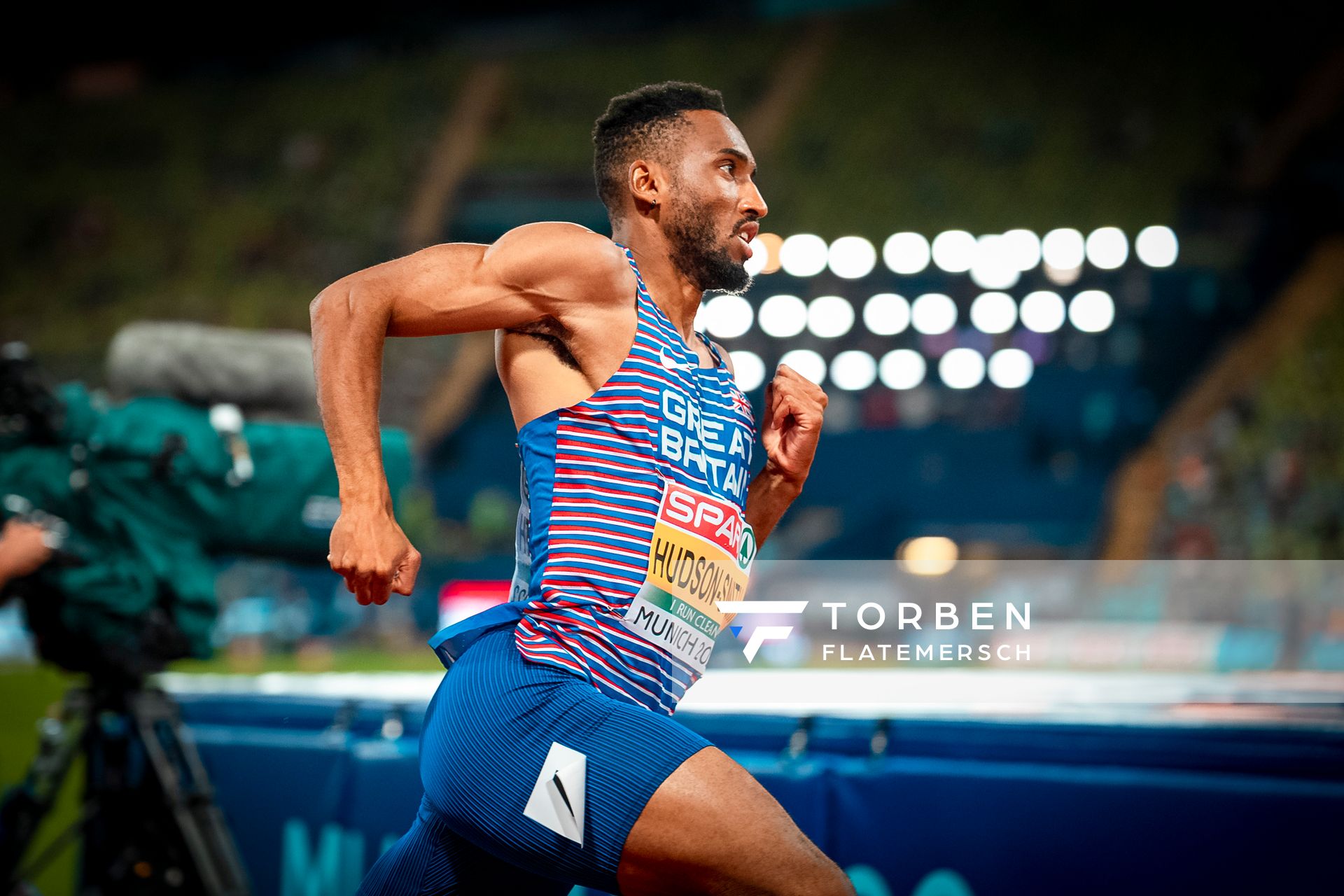 Matthew Hudson-Smith (GBR) im 400m Finale am 17.08.2022 bei den Leichtathletik-Europameisterschaften in Muenchen
