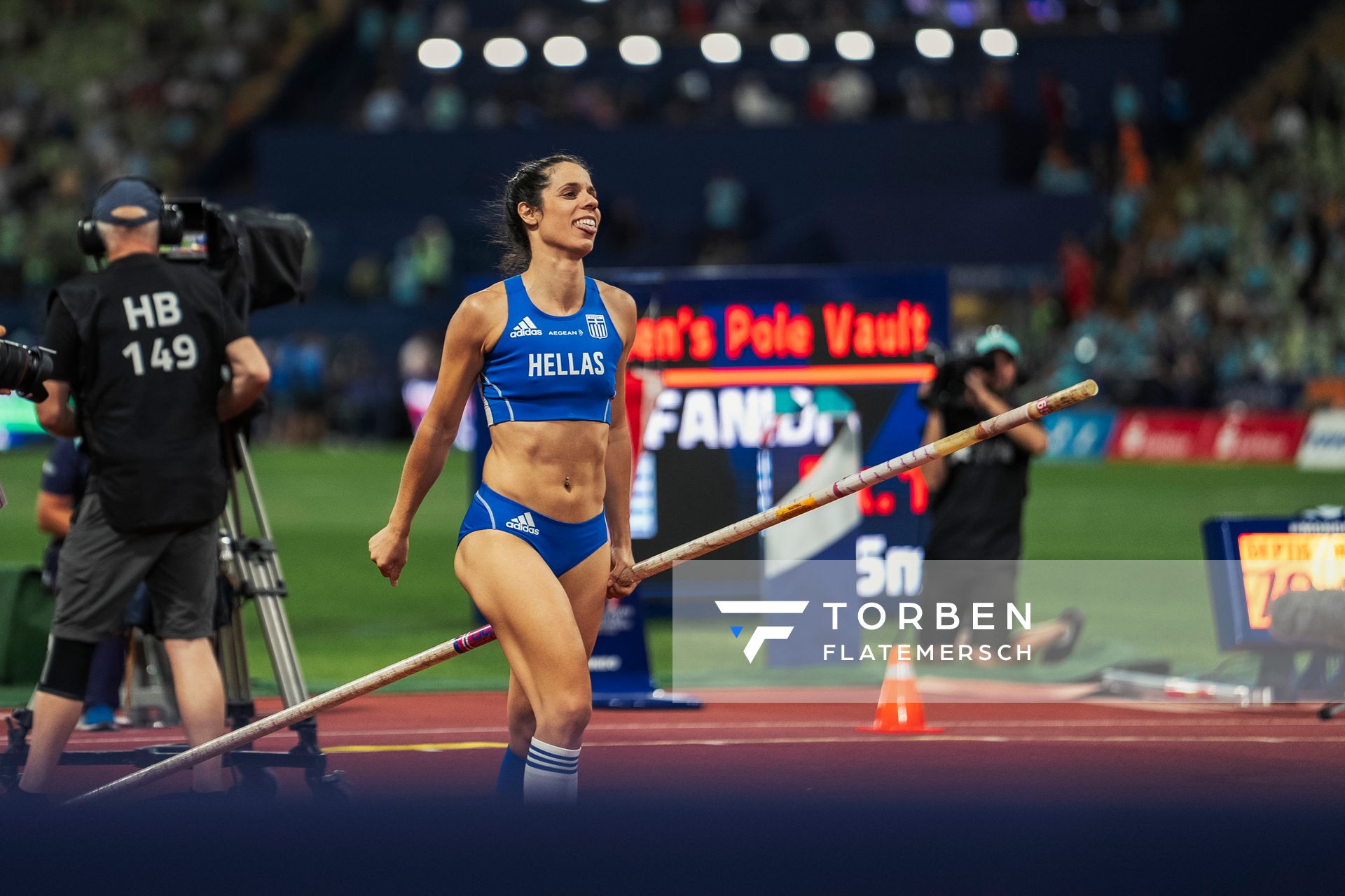 Aikaterini Stefanidi (GRE) am 17.08.2022 bei den Leichtathletik-Europameisterschaften in Muenchen