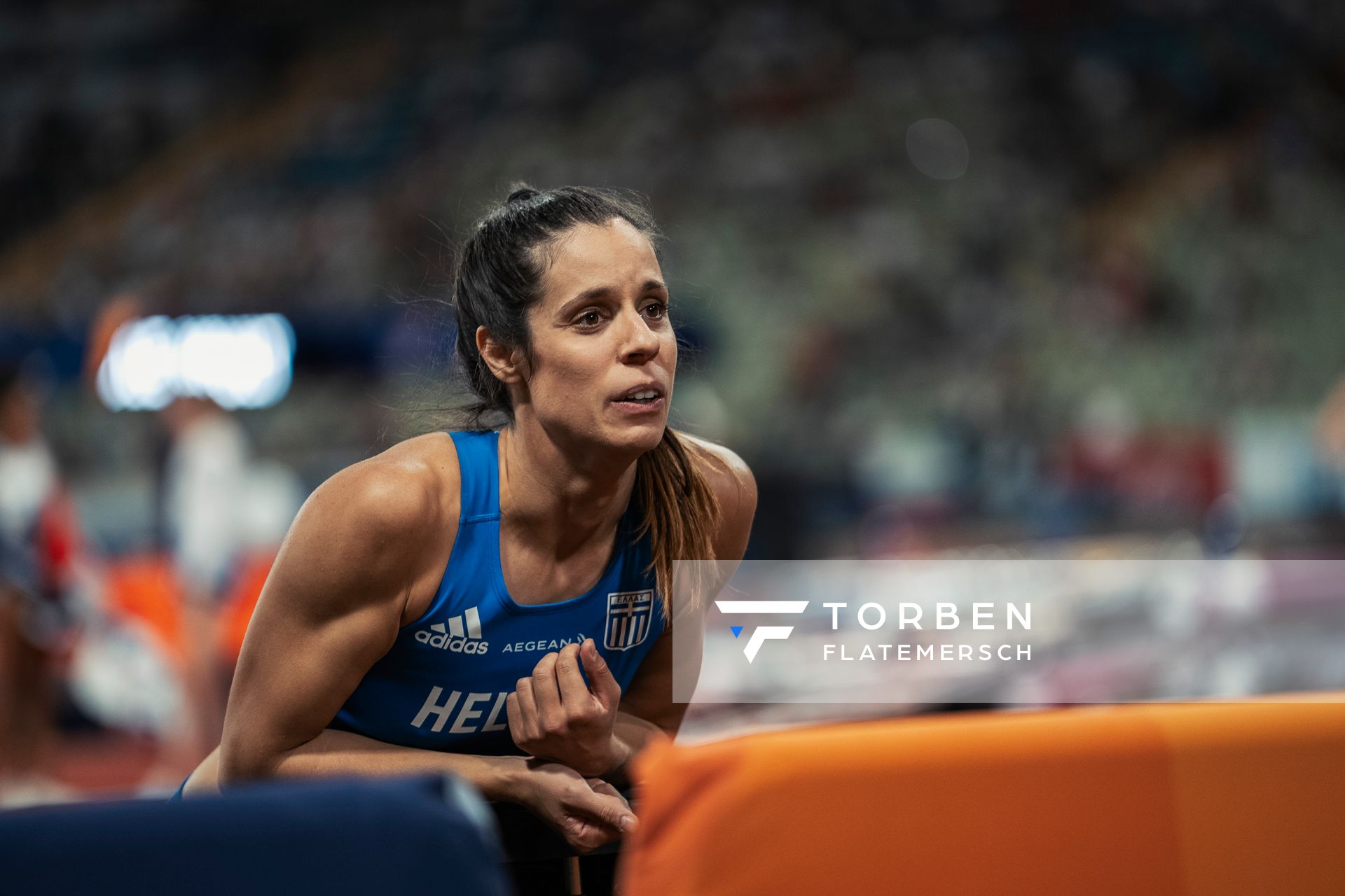 Aikaterini Stefanidi (GRE) am 17.08.2022 bei den Leichtathletik-Europameisterschaften in Muenchen