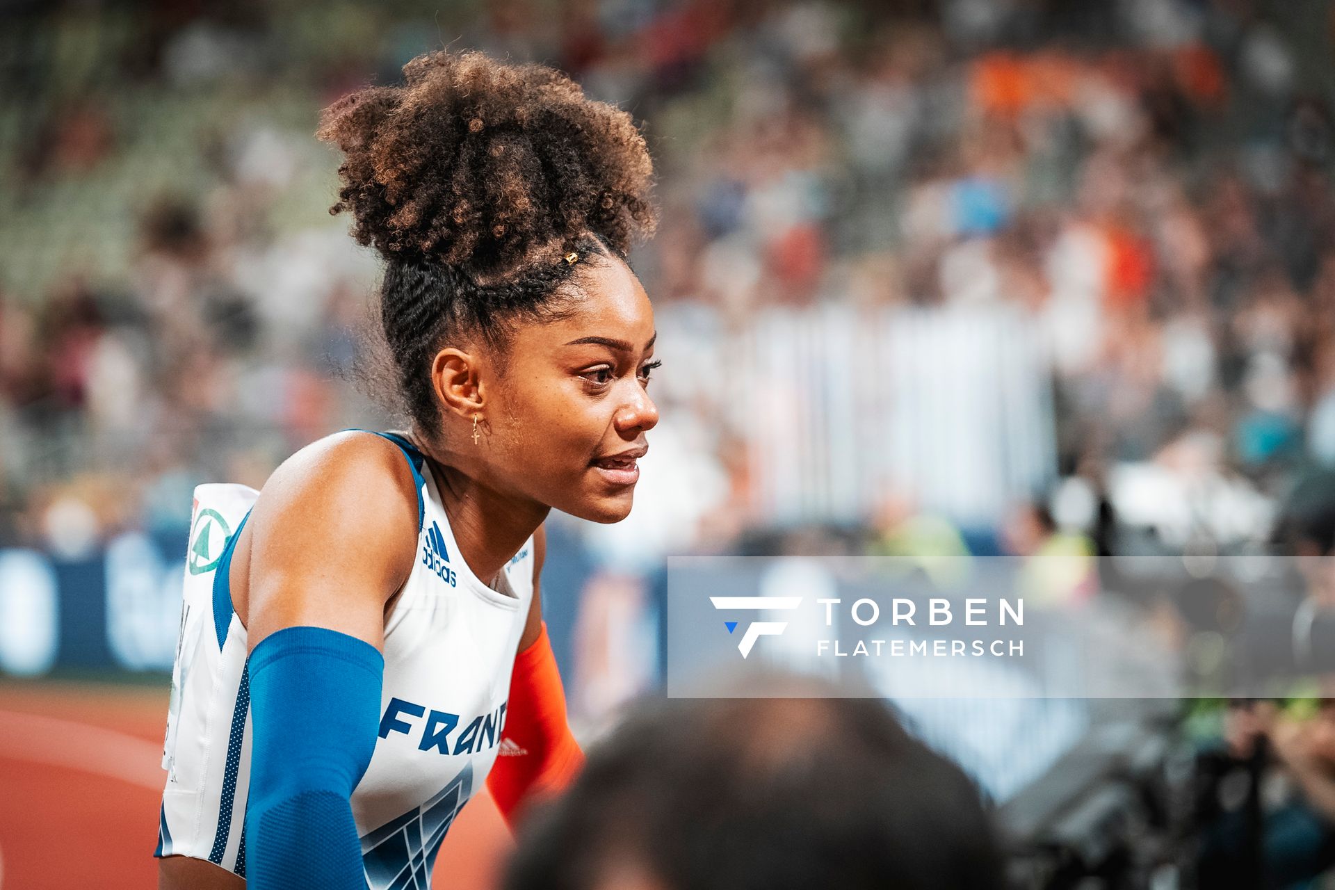 Marie-julie Bonnin (FRA) im Stabhochsprung Finale am 17.08.2022 bei den Leichtathletik-Europameisterschaften in Muenchen