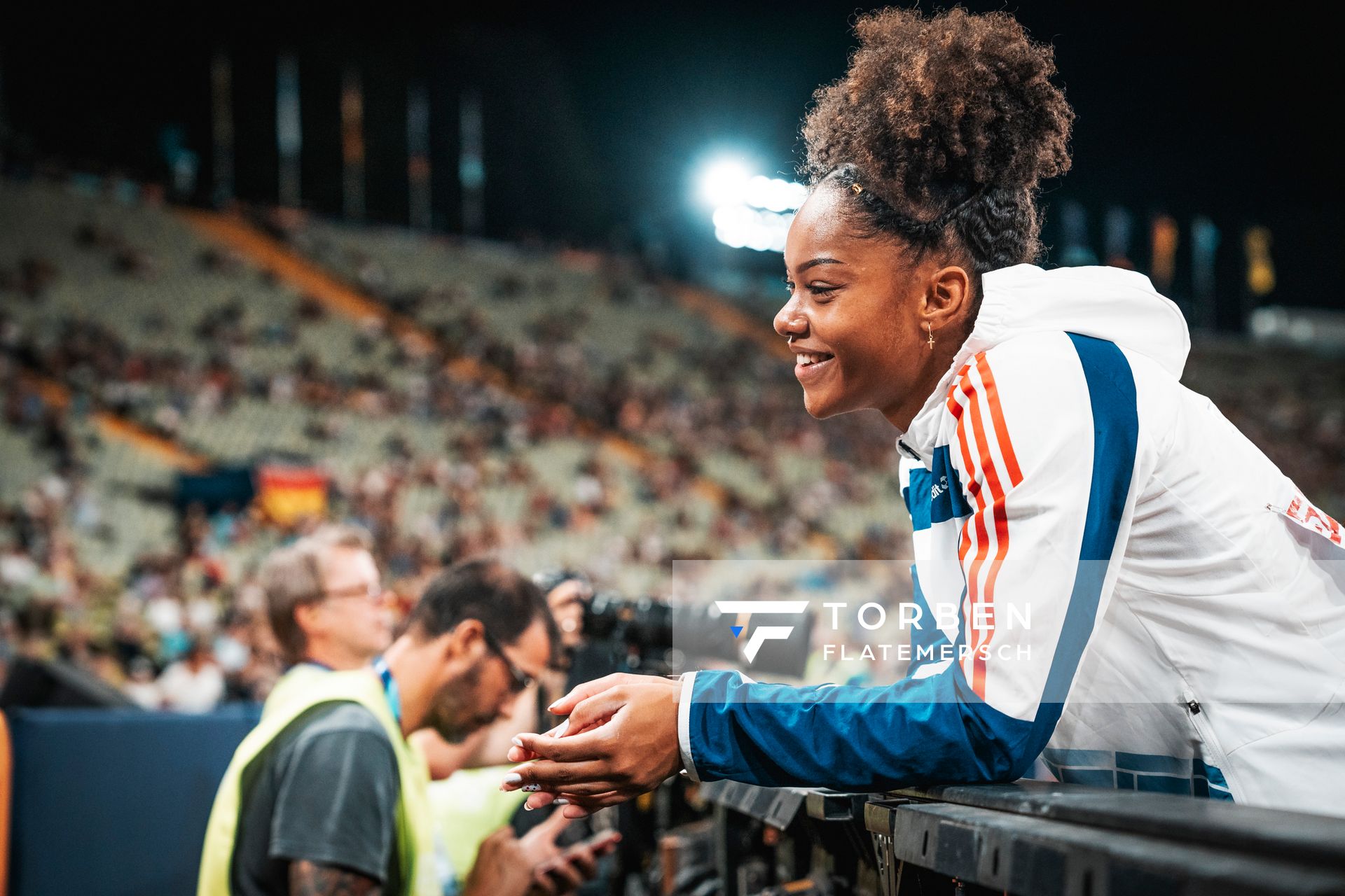 Marie-julie Bonnin (FRA) im Stabhochsprung Finale am 17.08.2022 bei den Leichtathletik-Europameisterschaften in Muenchen