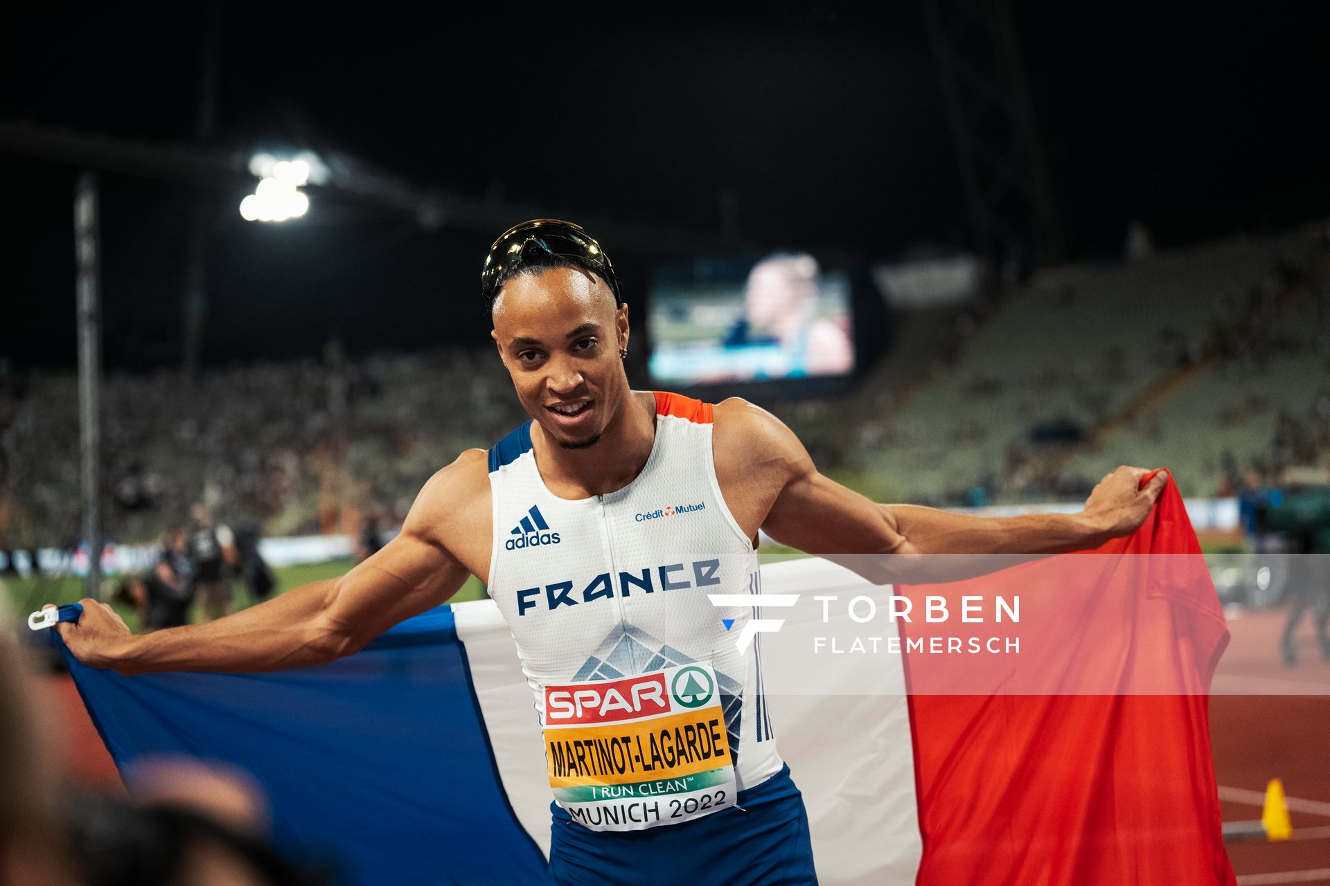 Pascal Martinot-Lagarde (FRA) gewinnt Silber ueber 110m Huerden am 17.08.2022 bei den Leichtathletik-Europameisterschaften in Muenchen