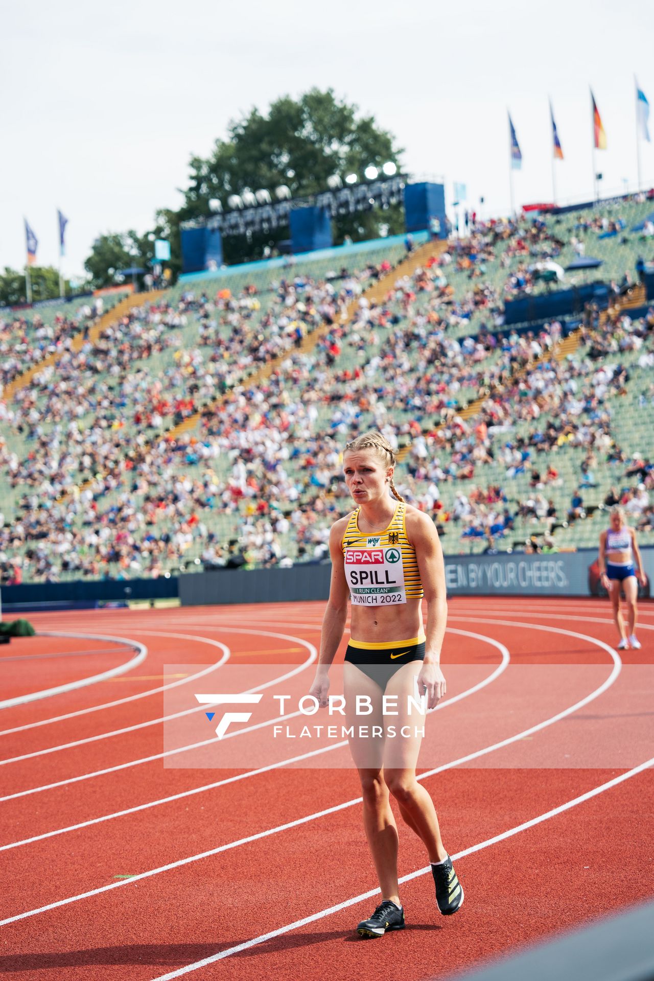 Tanja Spill (GER) am 18.08.2022 bei den Leichtathletik-Europameisterschaften in Muenchen