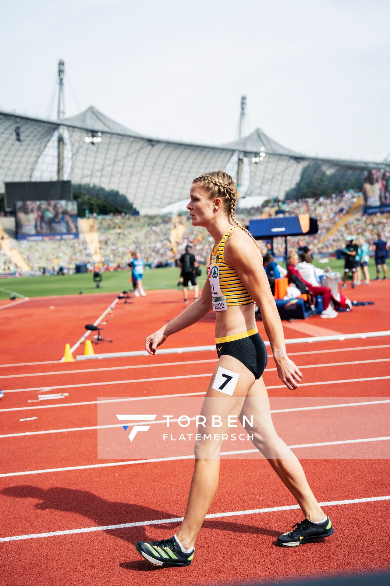 Tanja Spill (GER) am 18.08.2022 bei den Leichtathletik-Europameisterschaften in Muenchen