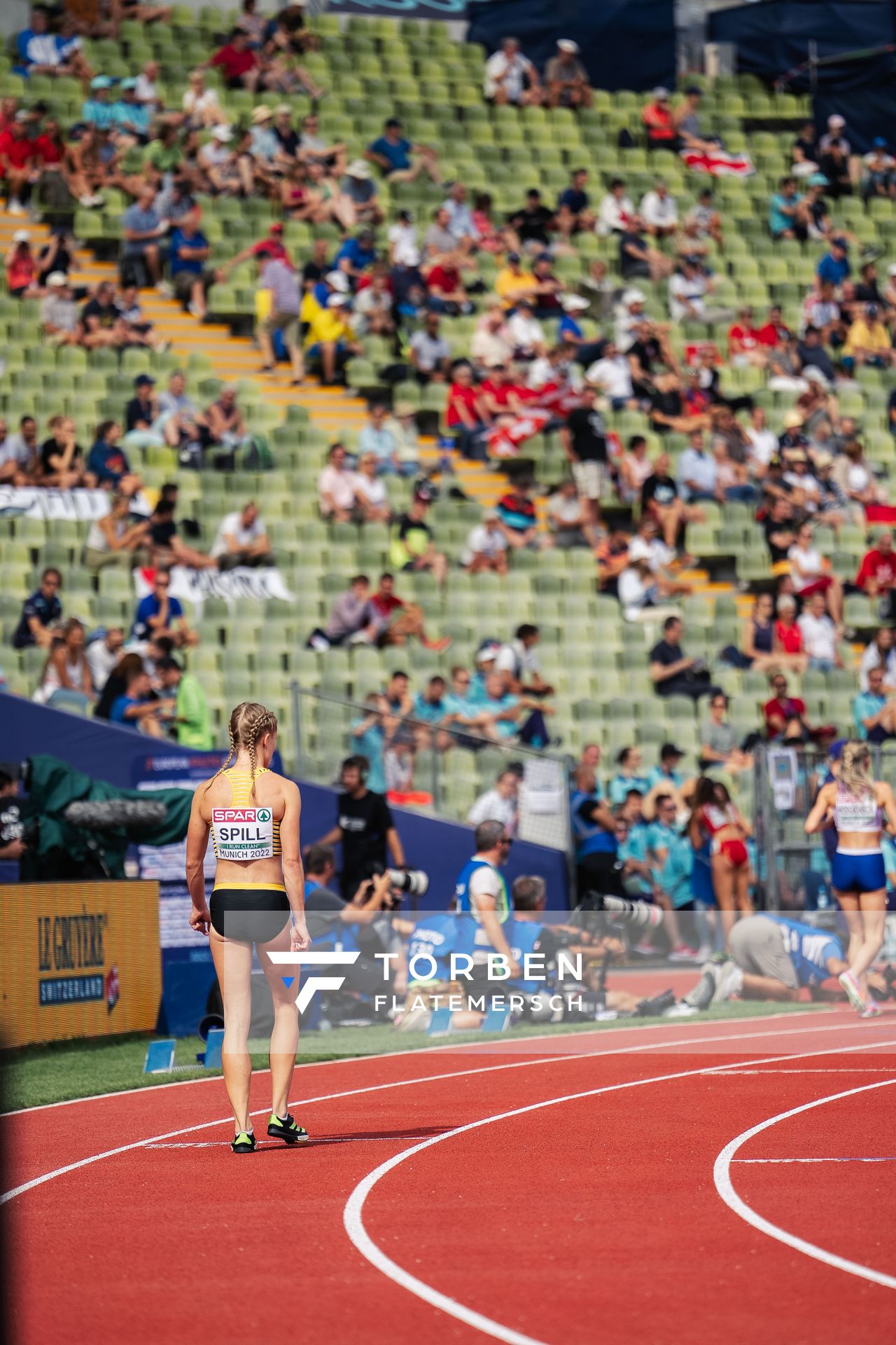 Tanja Spill (GER) am 18.08.2022 bei den Leichtathletik-Europameisterschaften in Muenchen