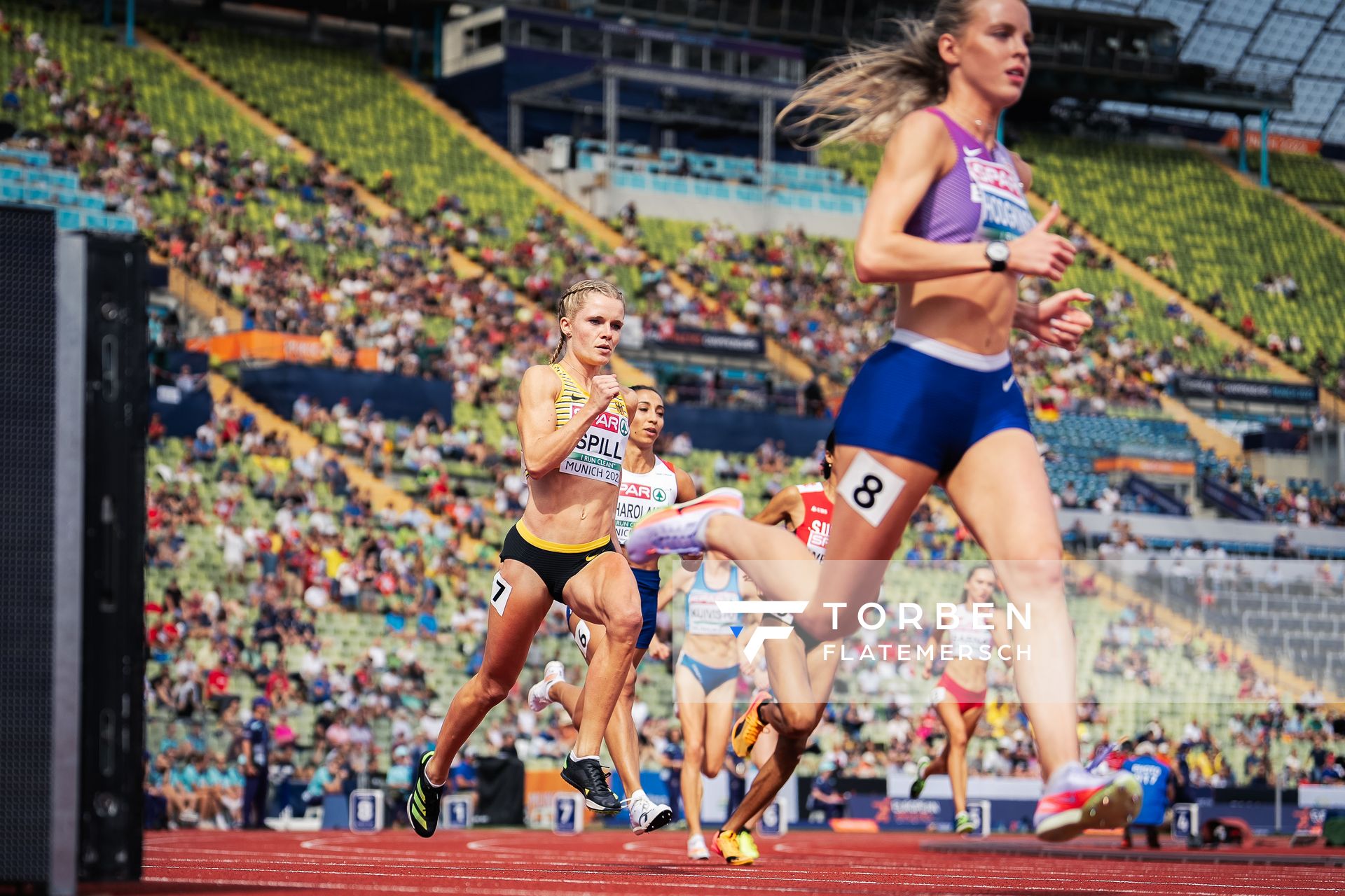 Tanja Spill (GER) am 18.08.2022 bei den Leichtathletik-Europameisterschaften in Muenchen