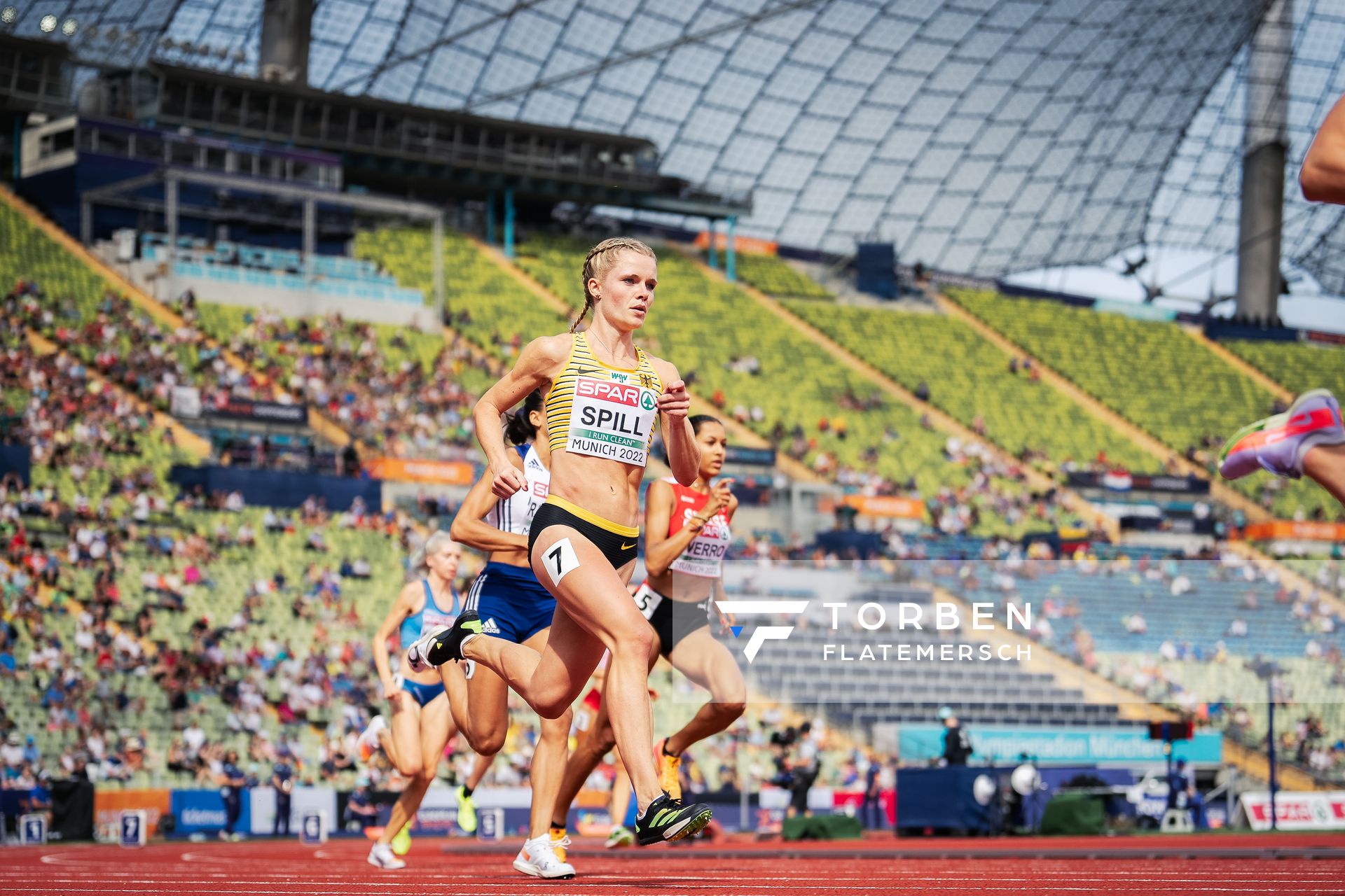 Tanja Spill (GER) am 18.08.2022 bei den Leichtathletik-Europameisterschaften in Muenchen