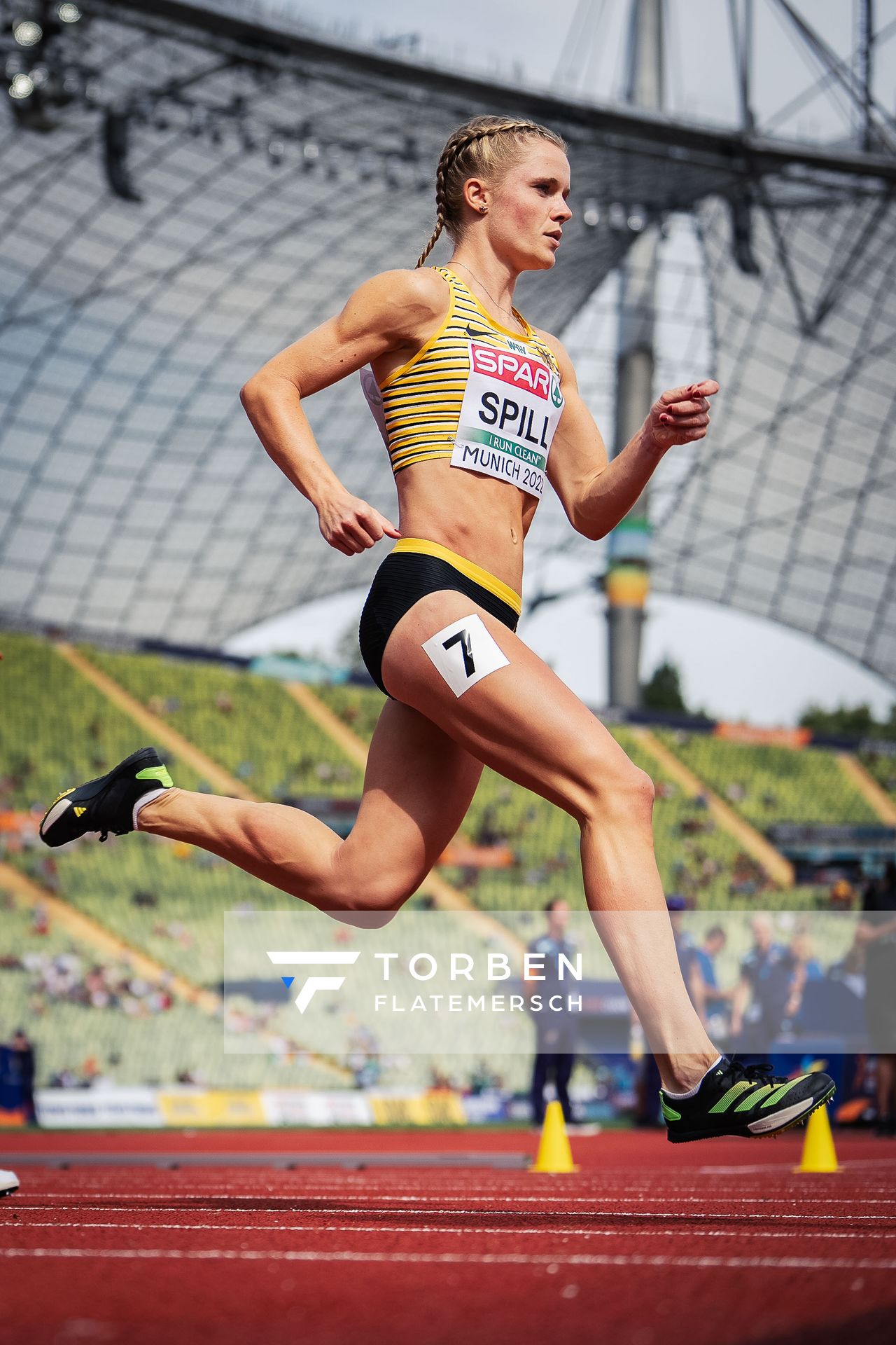 Tanja Spill (GER) am 18.08.2022 bei den Leichtathletik-Europameisterschaften in Muenchen