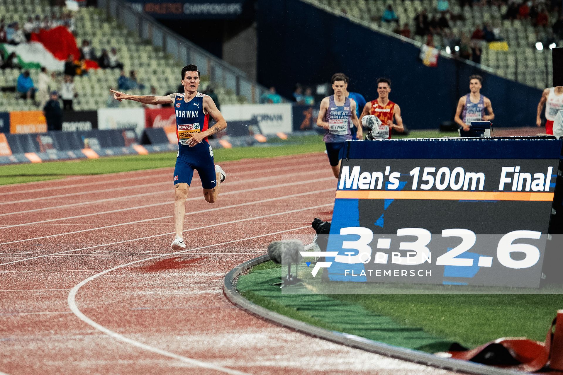 Jakob Ingebrigtsen (NOR) am 18.08.2022 bei den Leichtathletik-Europameisterschaften in Muenchen