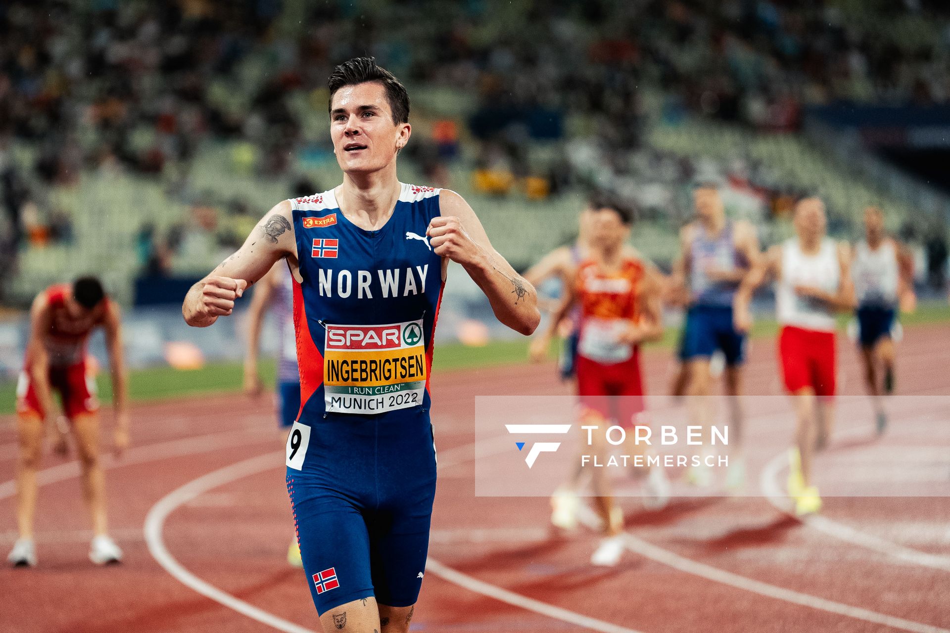 Jakob Ingebrigtsen (NOR) am 18.08.2022 bei den Leichtathletik-Europameisterschaften in Muenchen