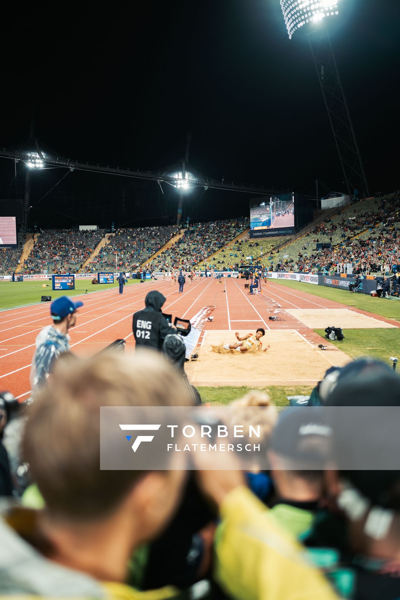 Malaika Mihambo (GER) im Weitsprung am 18.08.2022 bei den Leichtathletik-Europameisterschaften in Muenchen