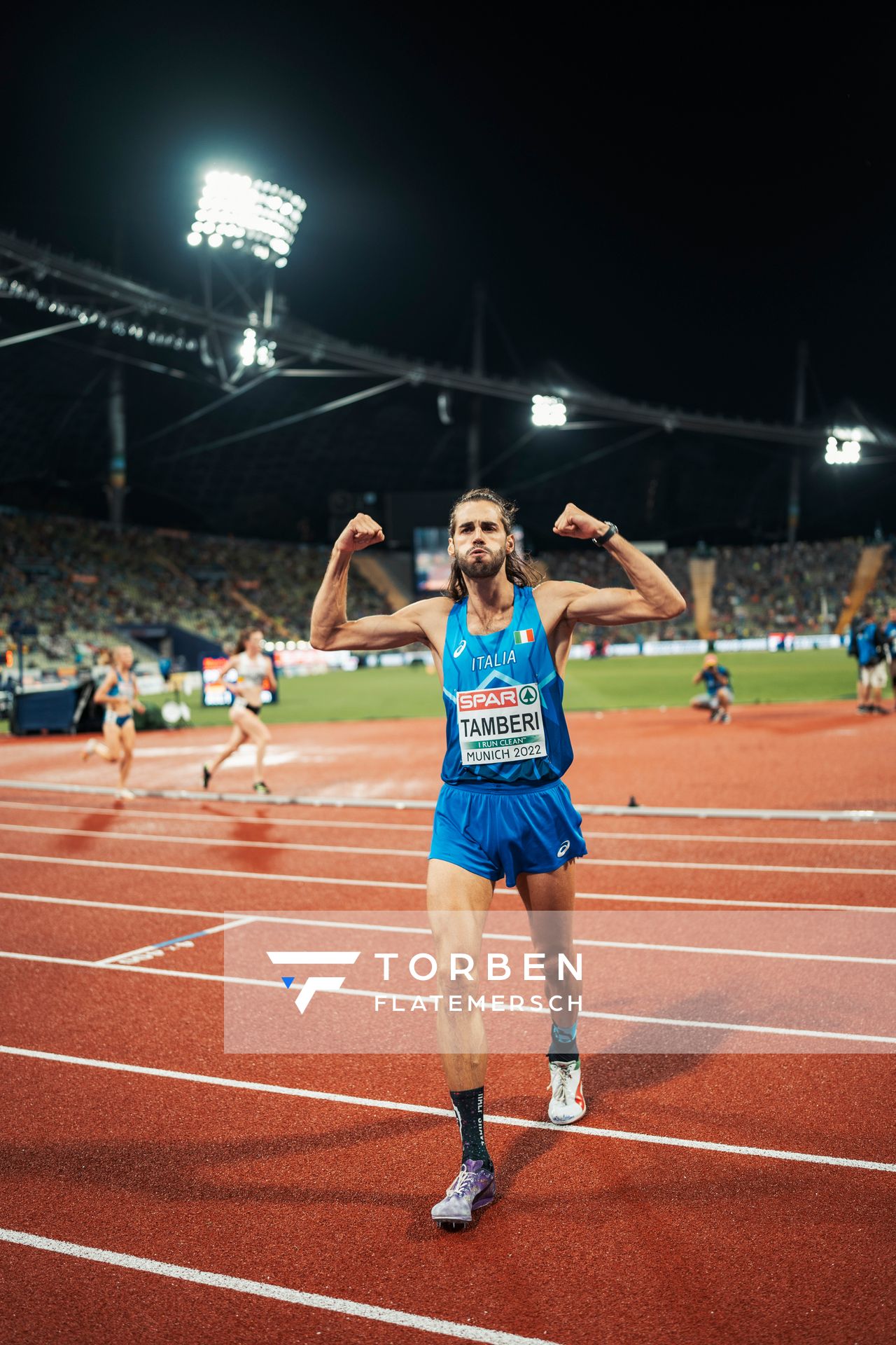 Gianmarco Tamberi (ITA) im Hochsprung am 18.08.2022 bei den Leichtathletik-Europameisterschaften in Muenchen