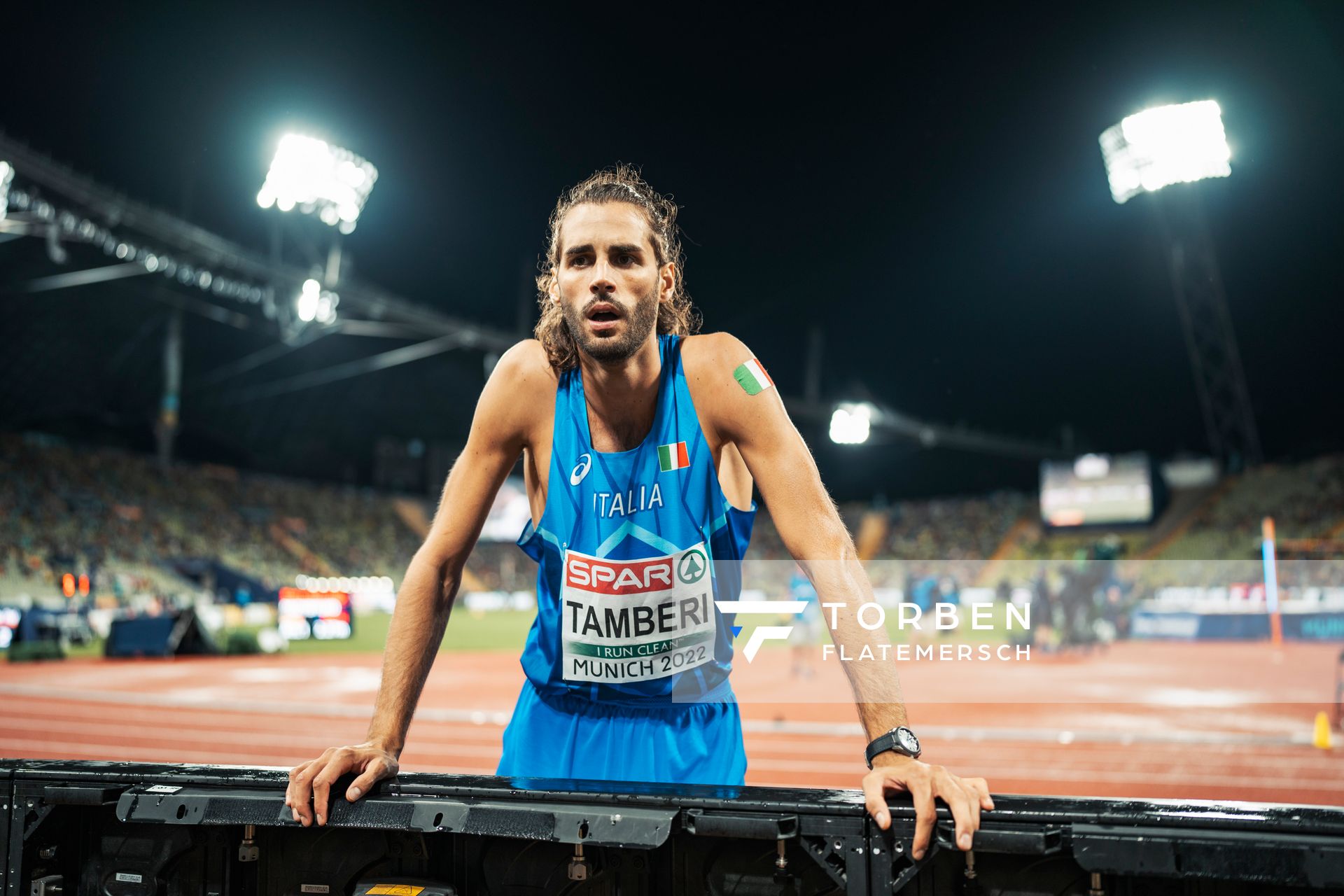 Gianmarco Tamberi (ITA) im Hochsprung am 18.08.2022 bei den Leichtathletik-Europameisterschaften in Muenchen