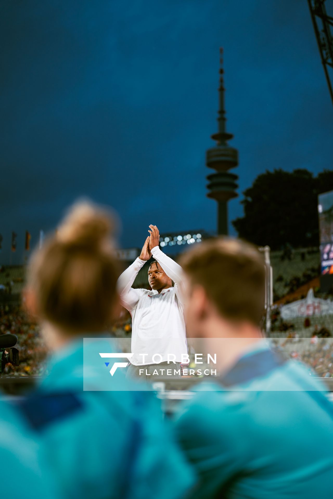 Lawrence Okoye (GBR) im Finale Diskusam 19.08.2022 bei den Leichtathletik-Europameisterschaften in Muenchen