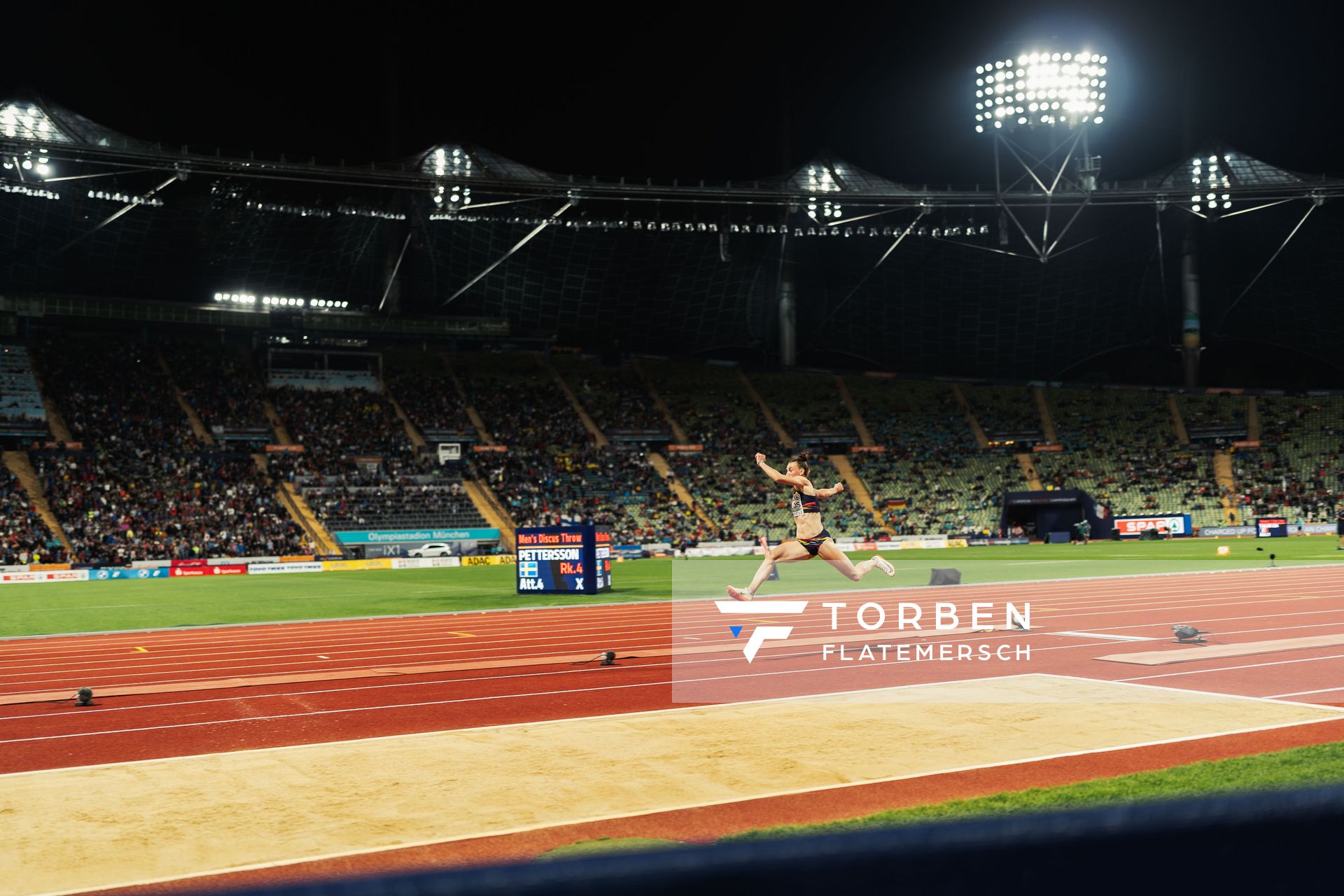 Elena Andreea Talos (ROU) im Dreisprung am 19.08.2022 bei den Leichtathletik-Europameisterschaften in Muenchen