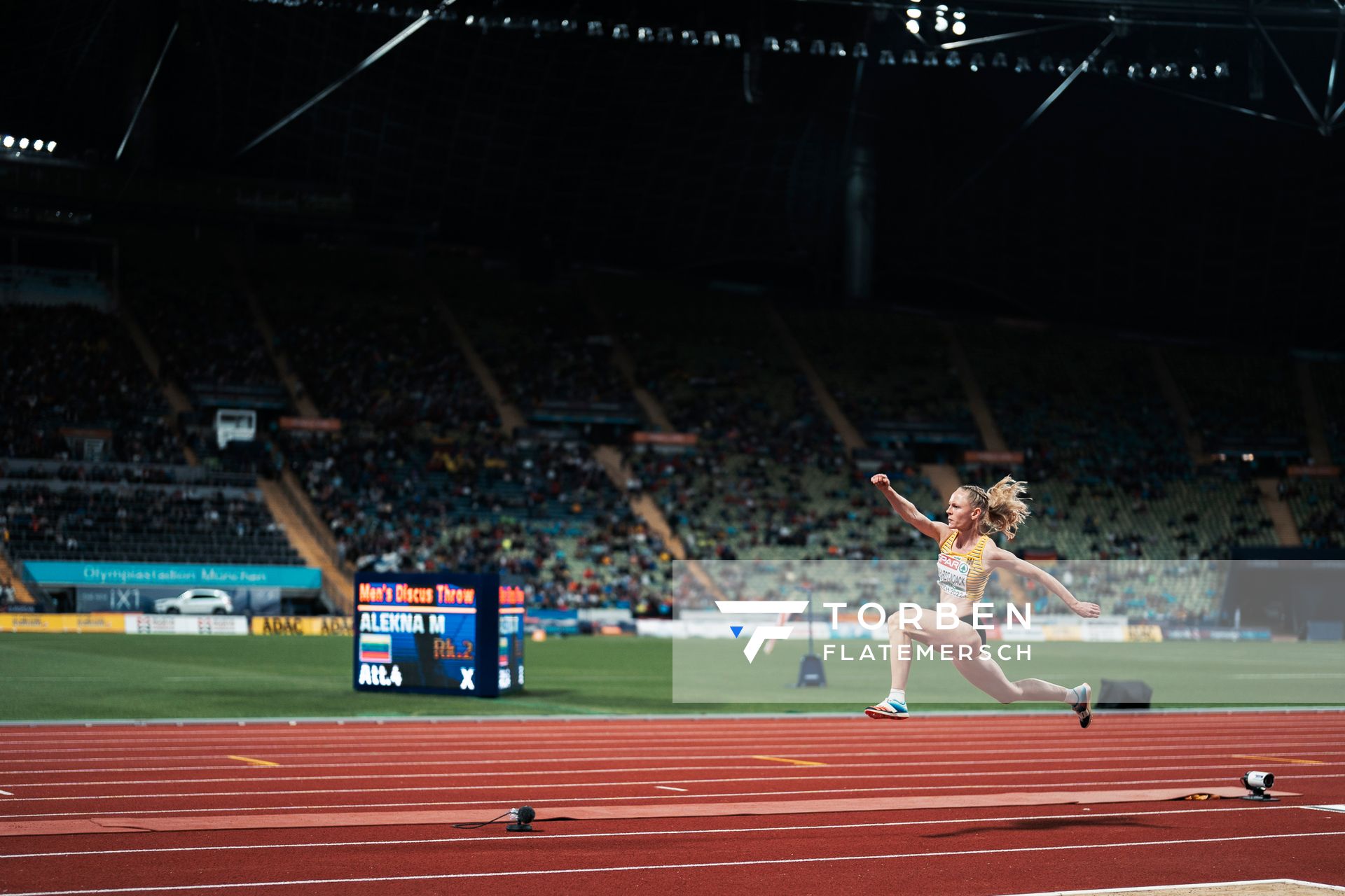 Neele Eckhardt-Noack (GER) im Dreisprung Finale am 19.08.2022 bei den Leichtathletik-Europameisterschaften in Muenchen