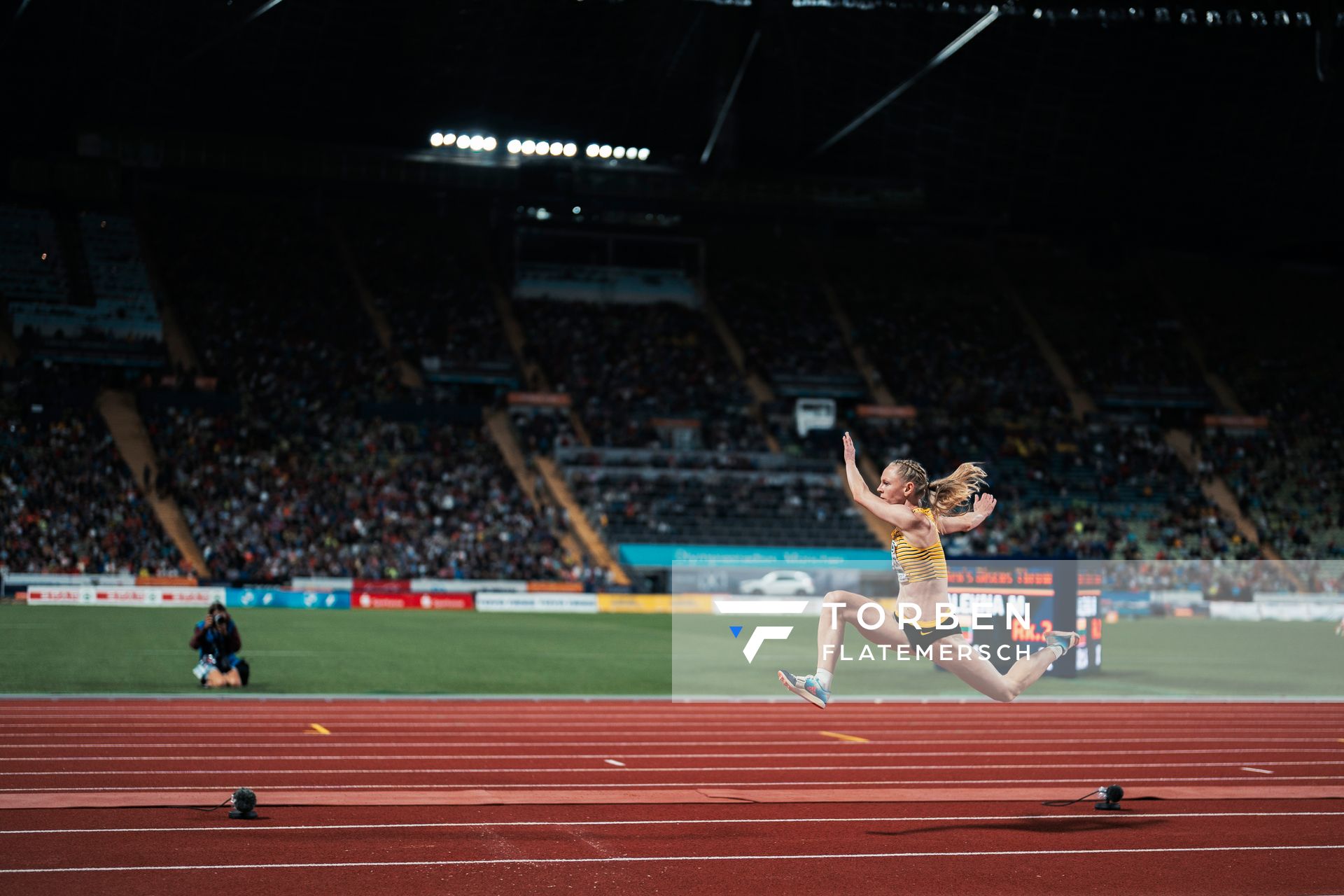 Neele Eckhardt-Noack (GER) im Dreisprung Finale am 19.08.2022 bei den Leichtathletik-Europameisterschaften in Muenchen