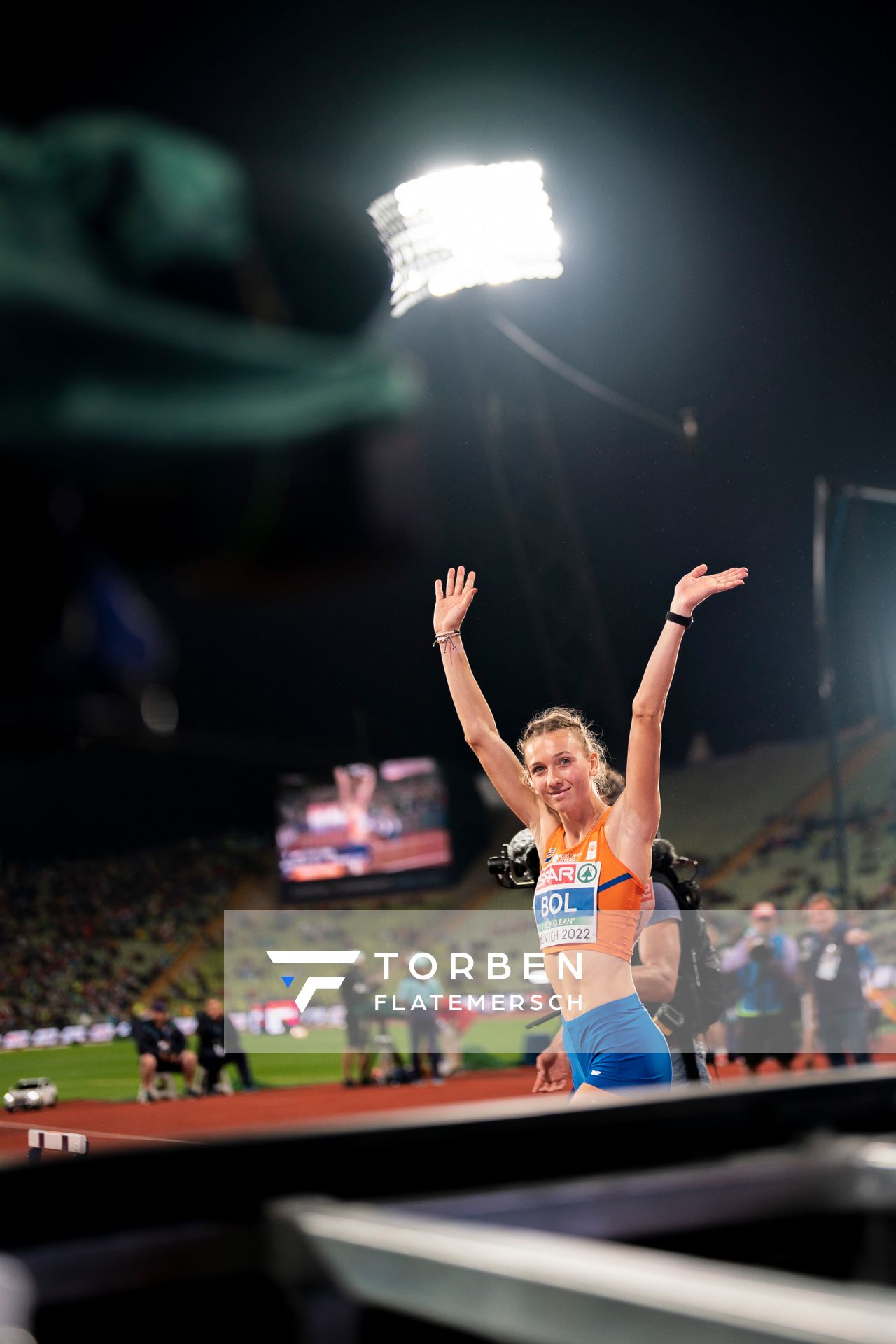 Femke Bol (NED) am 19.08.2022 bei den Leichtathletik-Europameisterschaften in Muenchen