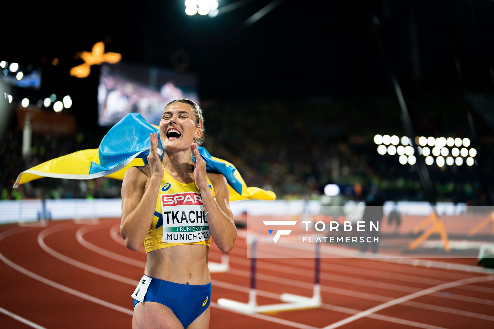Viktoriya Tkachuk (UKR) am 19.08.2022 bei den Leichtathletik-Europameisterschaften in Muenchen