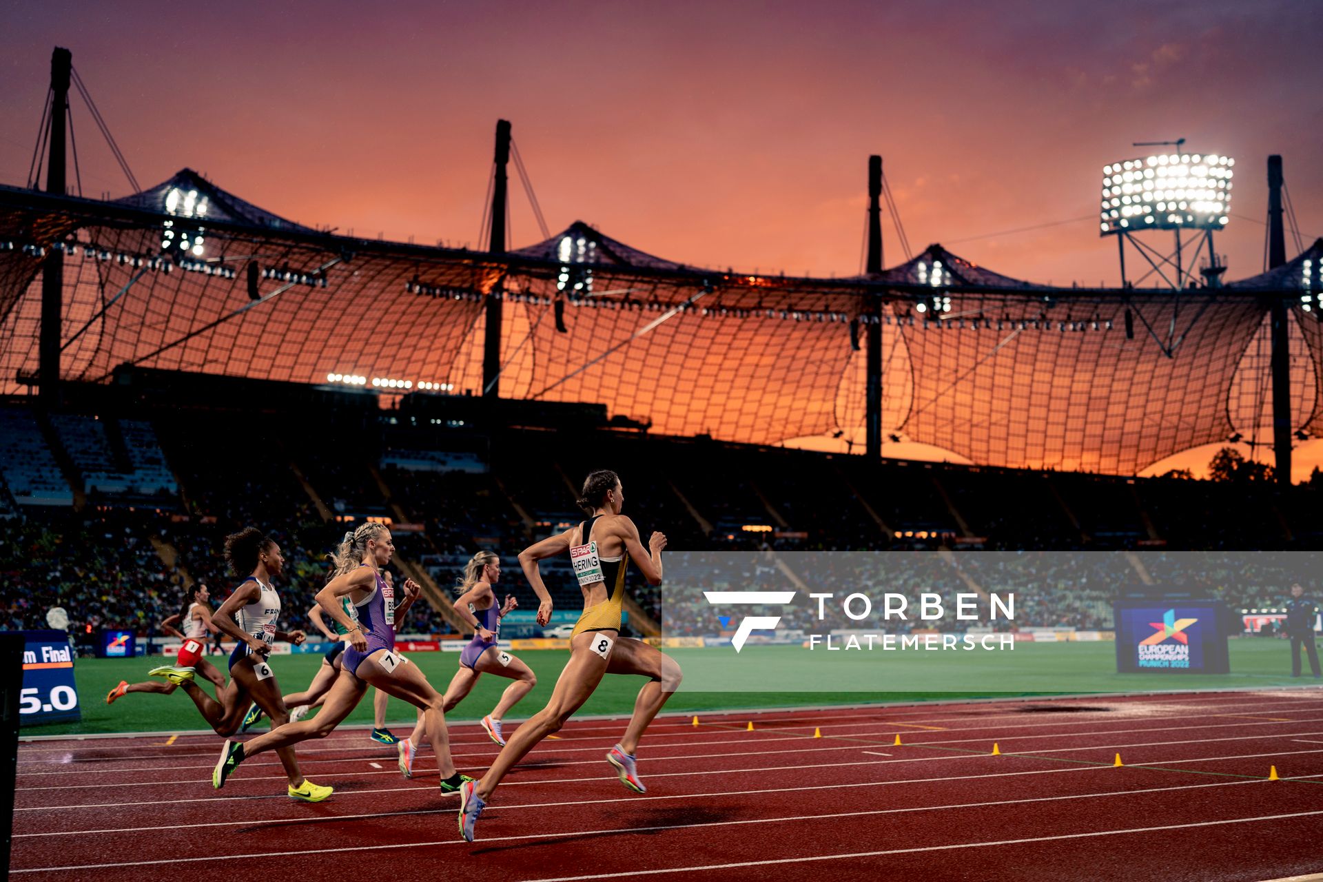 Christina Hering (GER) im 800m Finale am 20.08.2022 bei den Leichtathletik-Europameisterschaften in Muenchen