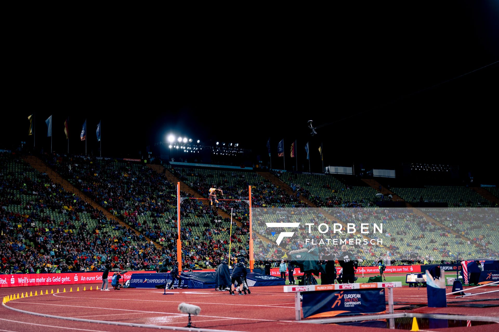 Armand Duplantis (SWE) am 20.08.2022 bei den Leichtathletik-Europameisterschaften in Muenchen