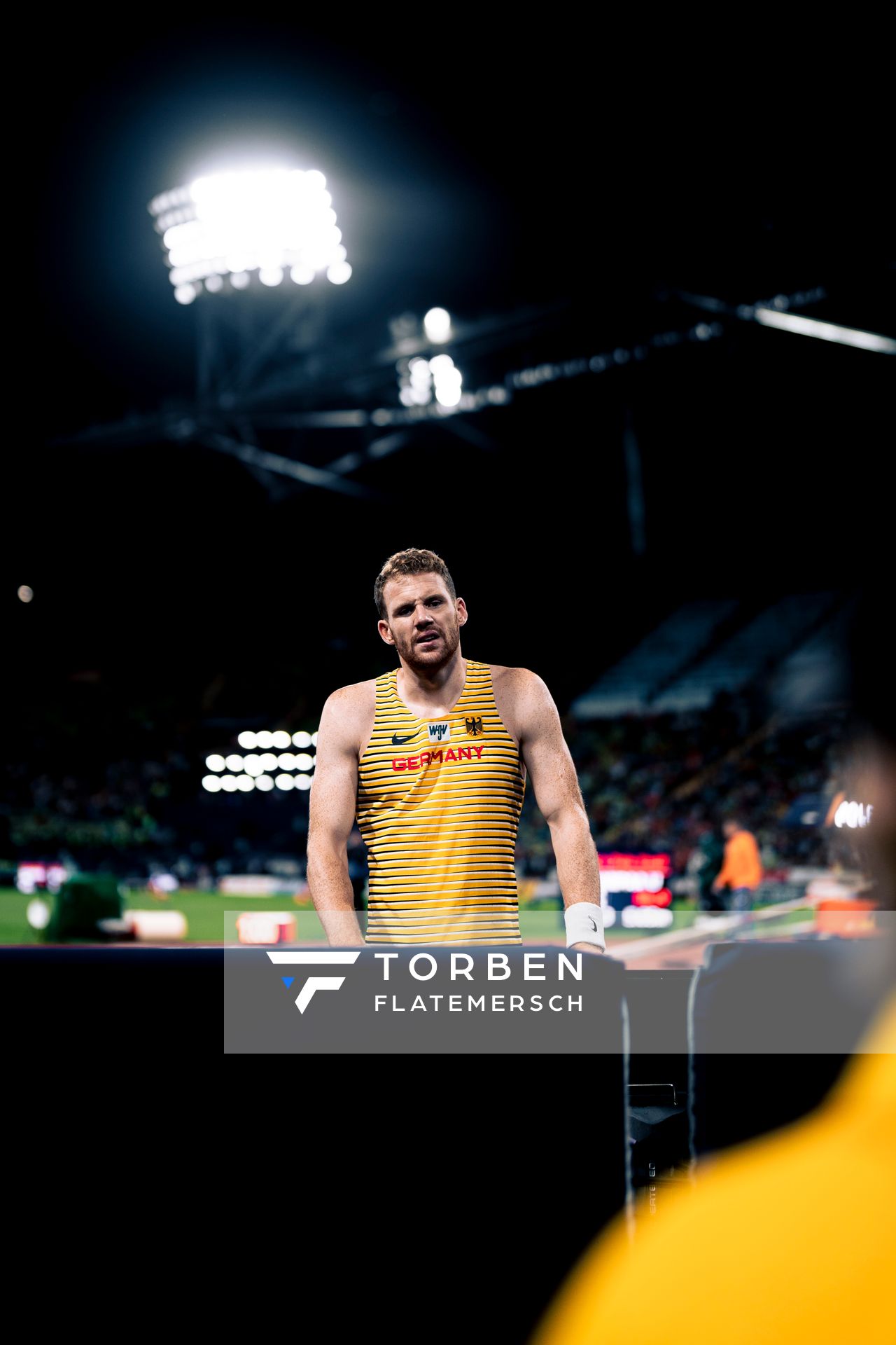 Torben Blech (GER) beim Stabhochsprung am 20.08.2022 bei den Leichtathletik-Europameisterschaften in Muenchen