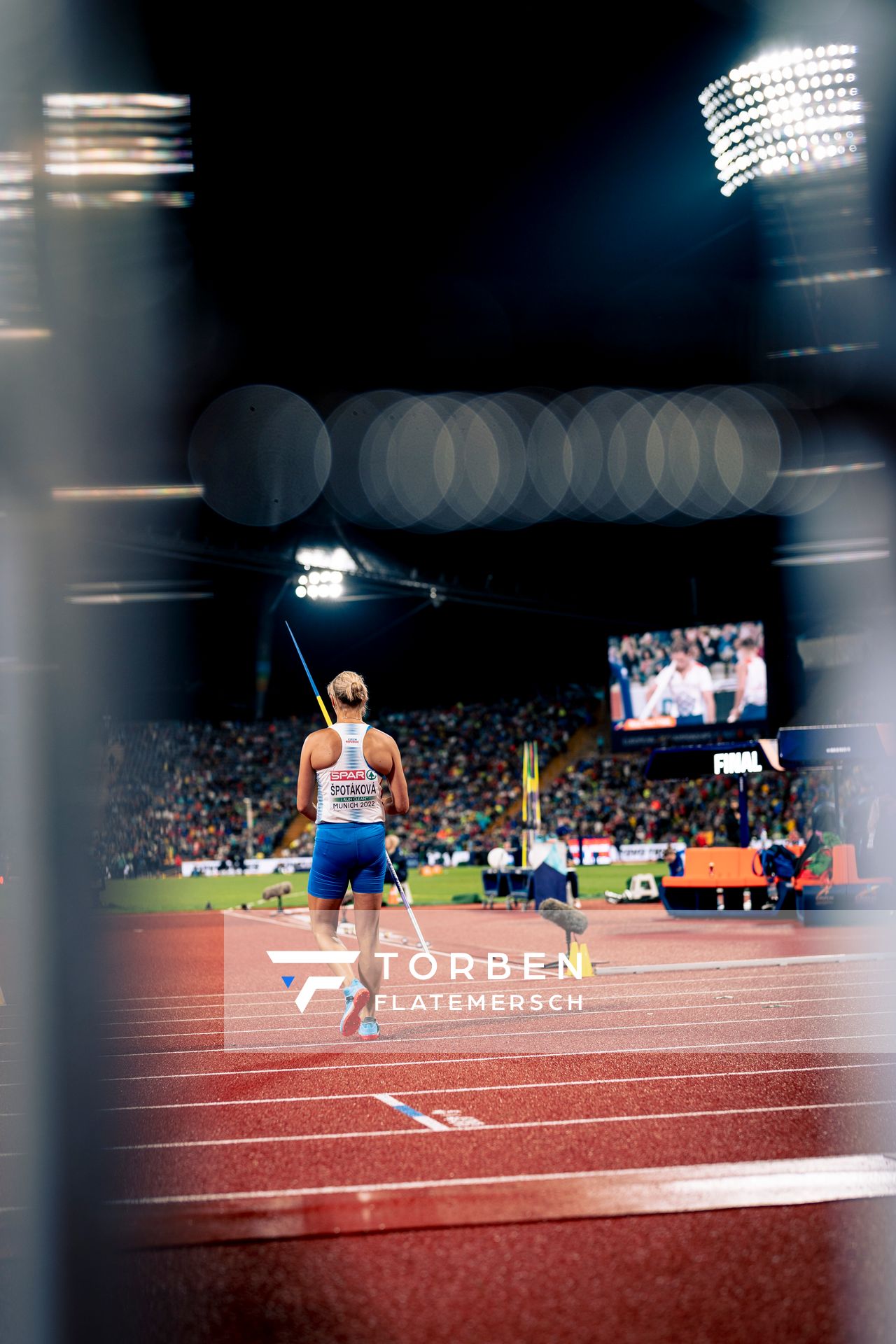 Barbora Spotakova (CZE) beim Speerwurf am 20.08.2022 bei den Leichtathletik-Europameisterschaften in Muenchen