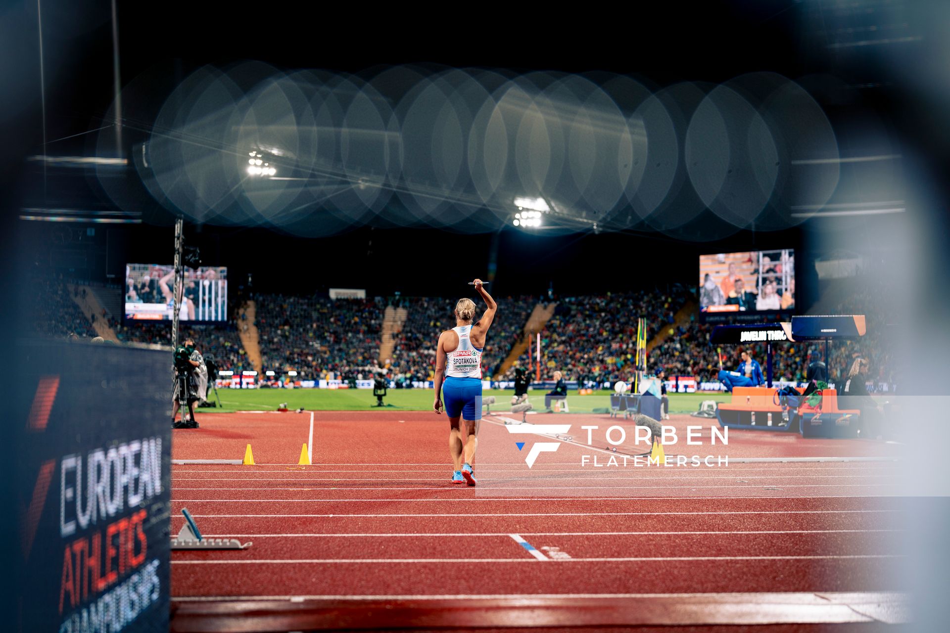 Barbora Spotakova (CZE) beim Speerwurf am 20.08.2022 bei den Leichtathletik-Europameisterschaften in Muenchen