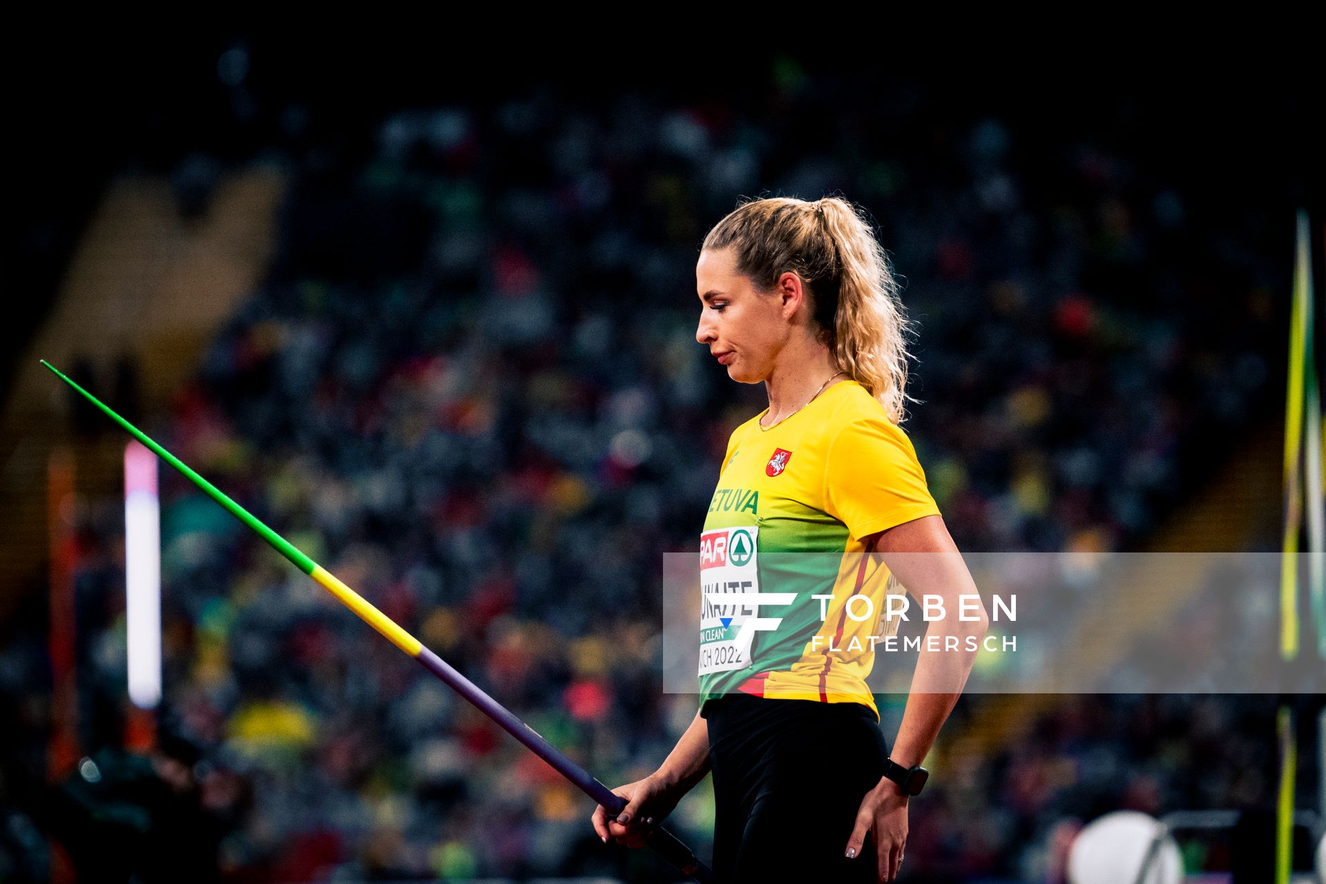 Liveta Jasiunaite (LTU) beim Sperrwerfen am 20.08.2022 bei den Leichtathletik-Europameisterschaften in Muenchen