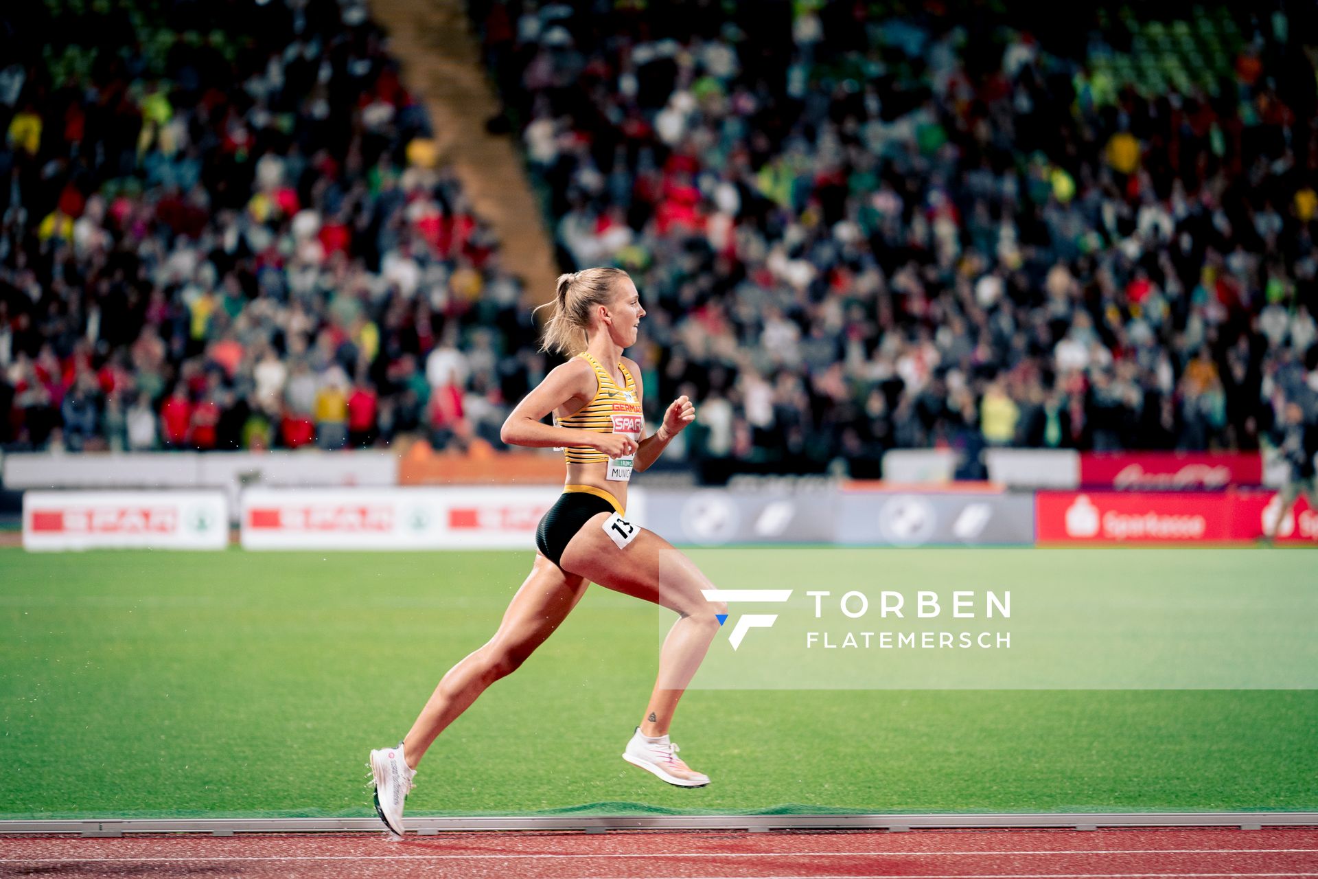 Lea Meyer (GER) im 3000m Hindernis Finale am 20.08.2022 bei den Leichtathletik-Europameisterschaften in Muenchen