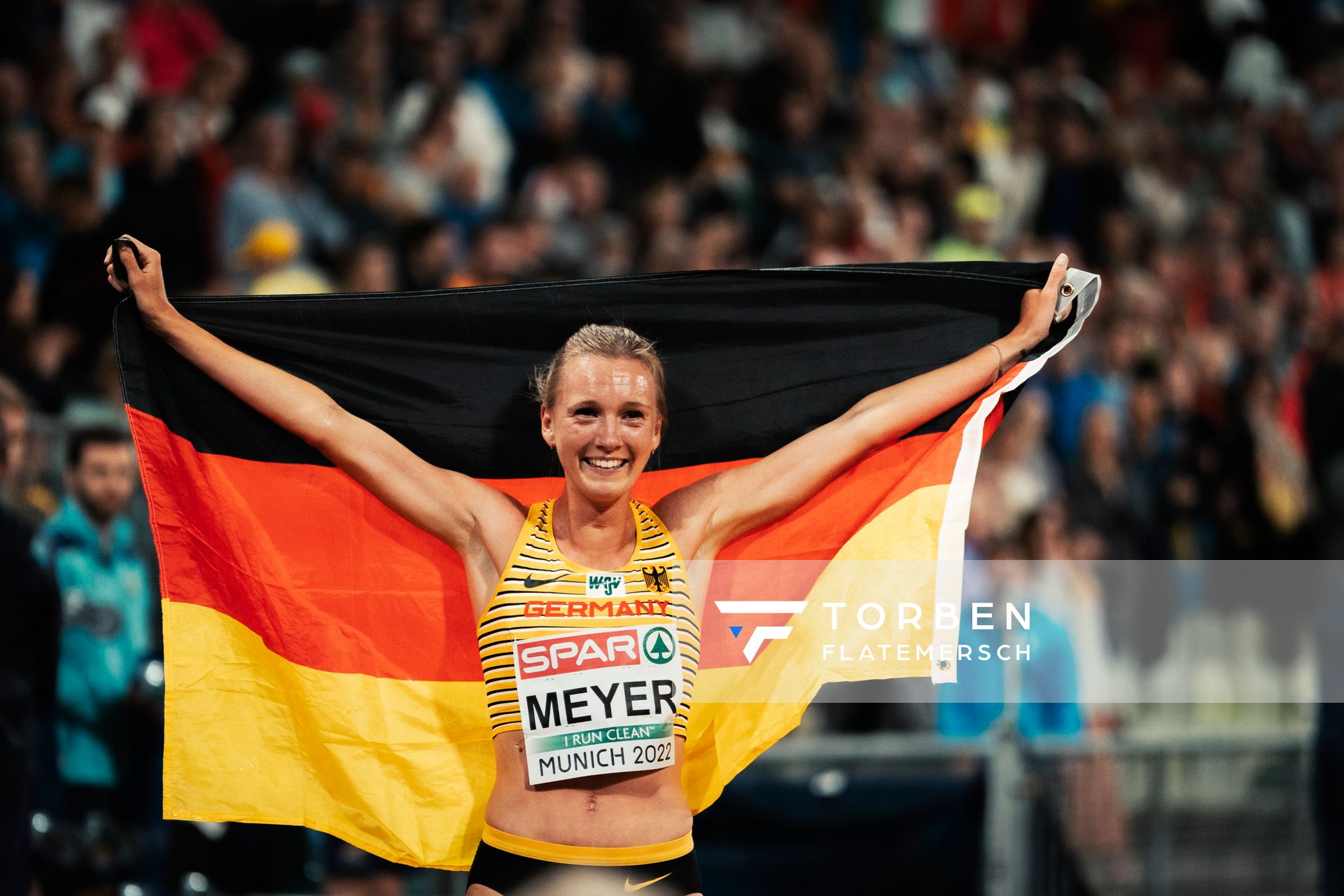 Lea Meyer (GER) am 20.08.2022 bei den Leichtathletik-Europameisterschaften in Muenchen