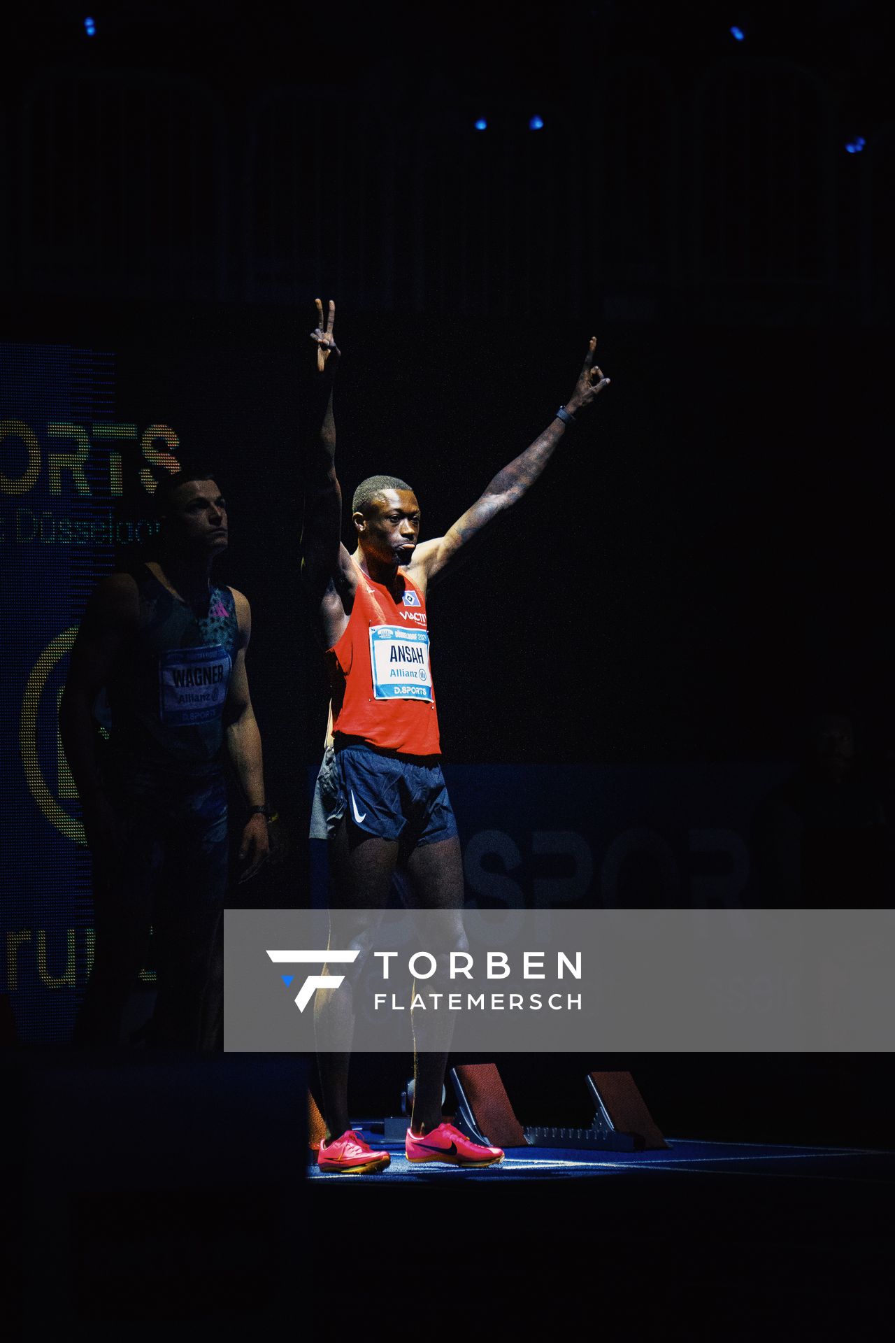 Owen Ansah (GER) im 60m Lauf am 29.01.2023 beim ISTAF Indoor im PSD Bank Dome in Duesseldorf