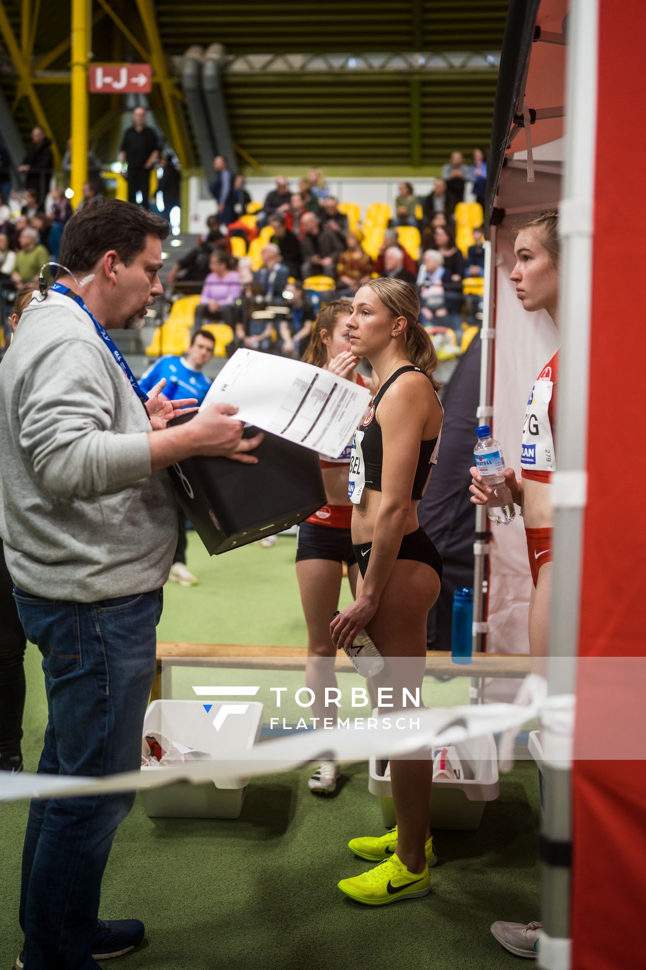 Nele Weßel (Eintracht Frankfurt e.V.) bei den Deutschen Leichtathletik-Hallenmeisterschaften am 18.02.2023 in der Helmut-Koernig-Halle in Dortmund