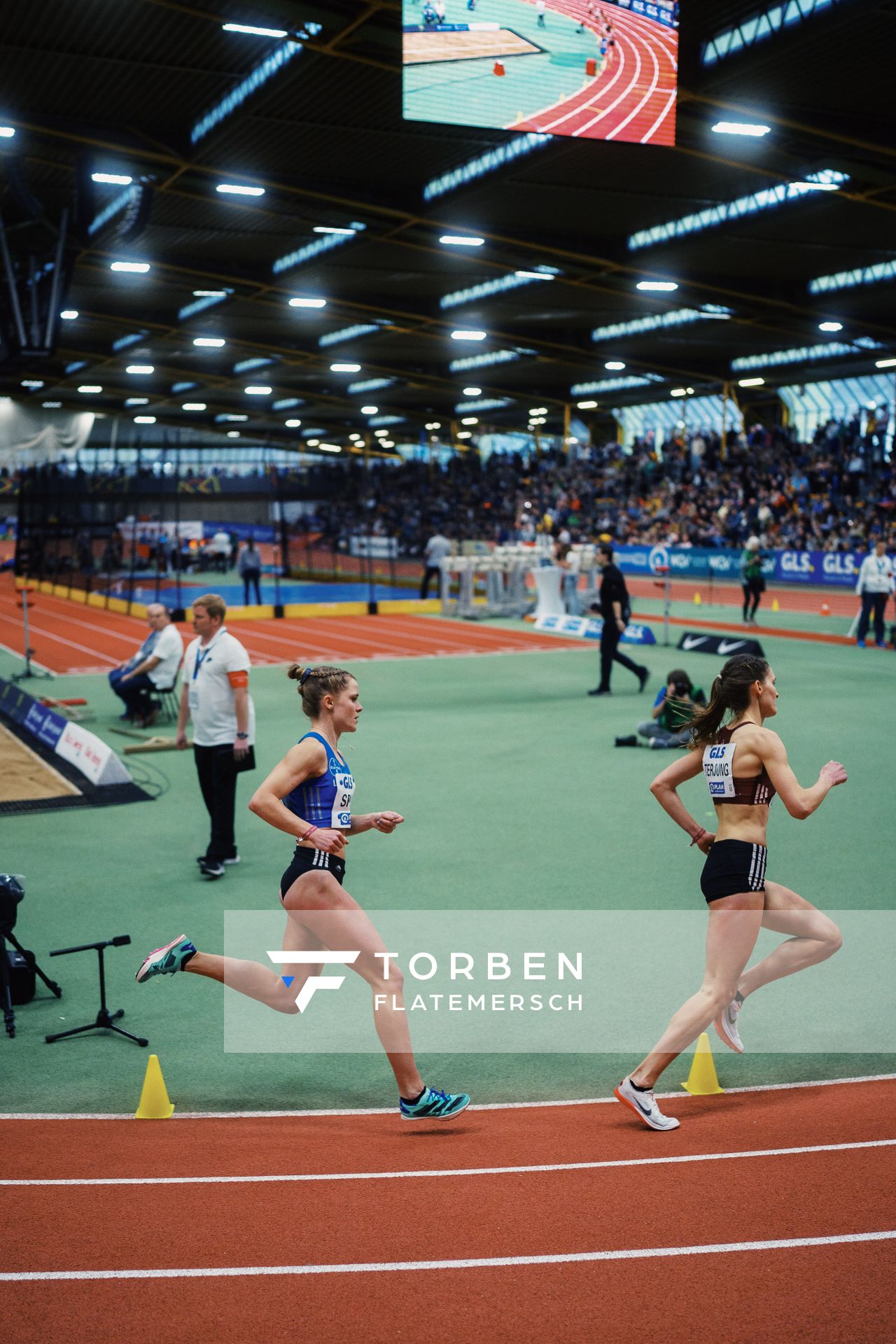 Tanja Spill (LAV Bayer Uerdingen/ Dorm.) bei den Deutschen Leichtathletik-Hallenmeisterschaften am 18.02.2023 in der Helmut-Koernig-Halle in Dortmund