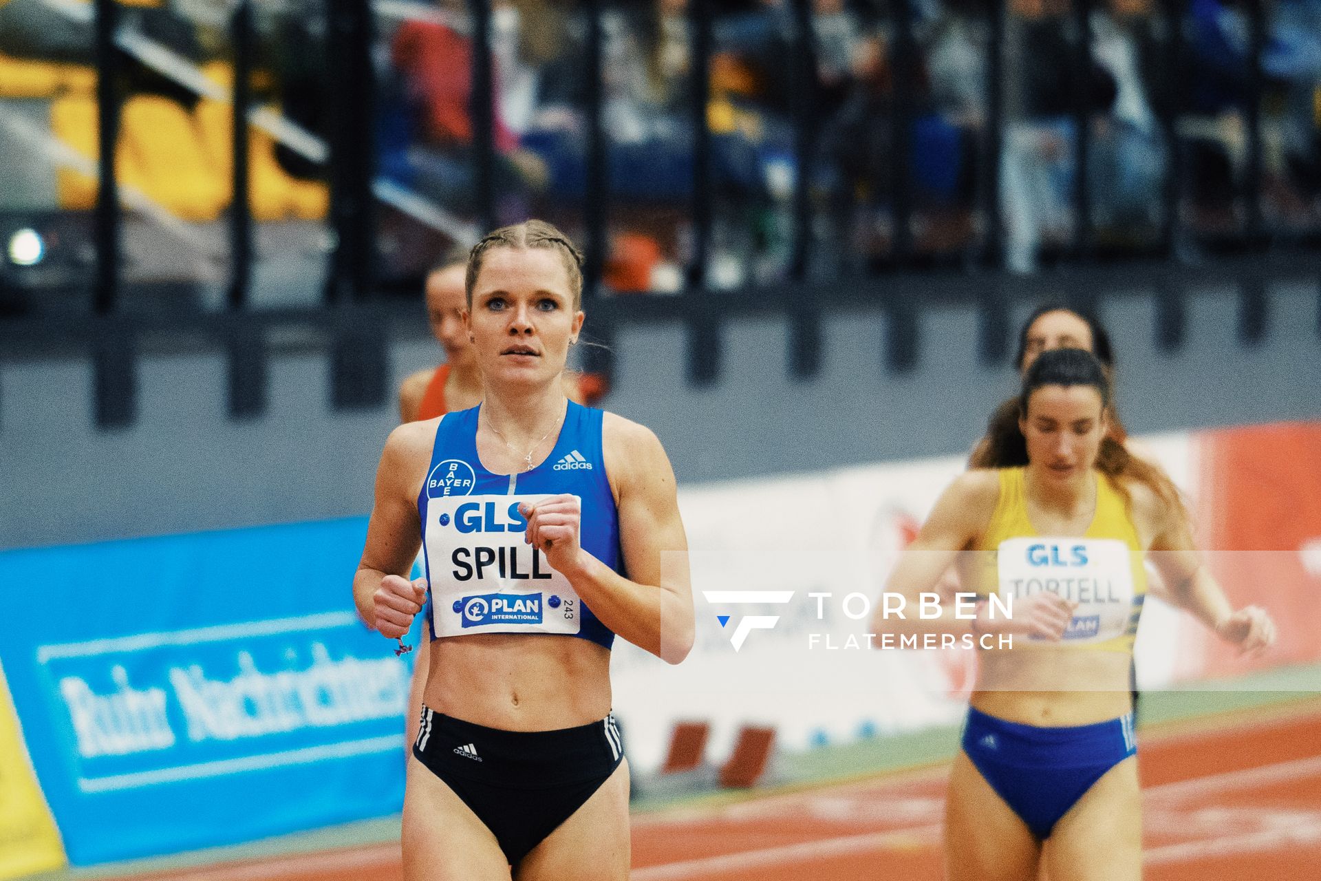 Tanja Spill (LAV Bayer Uerdingen/ Dorm.) bei den Deutschen Leichtathletik-Hallenmeisterschaften am 18.02.2023 in der Helmut-Koernig-Halle in Dortmund