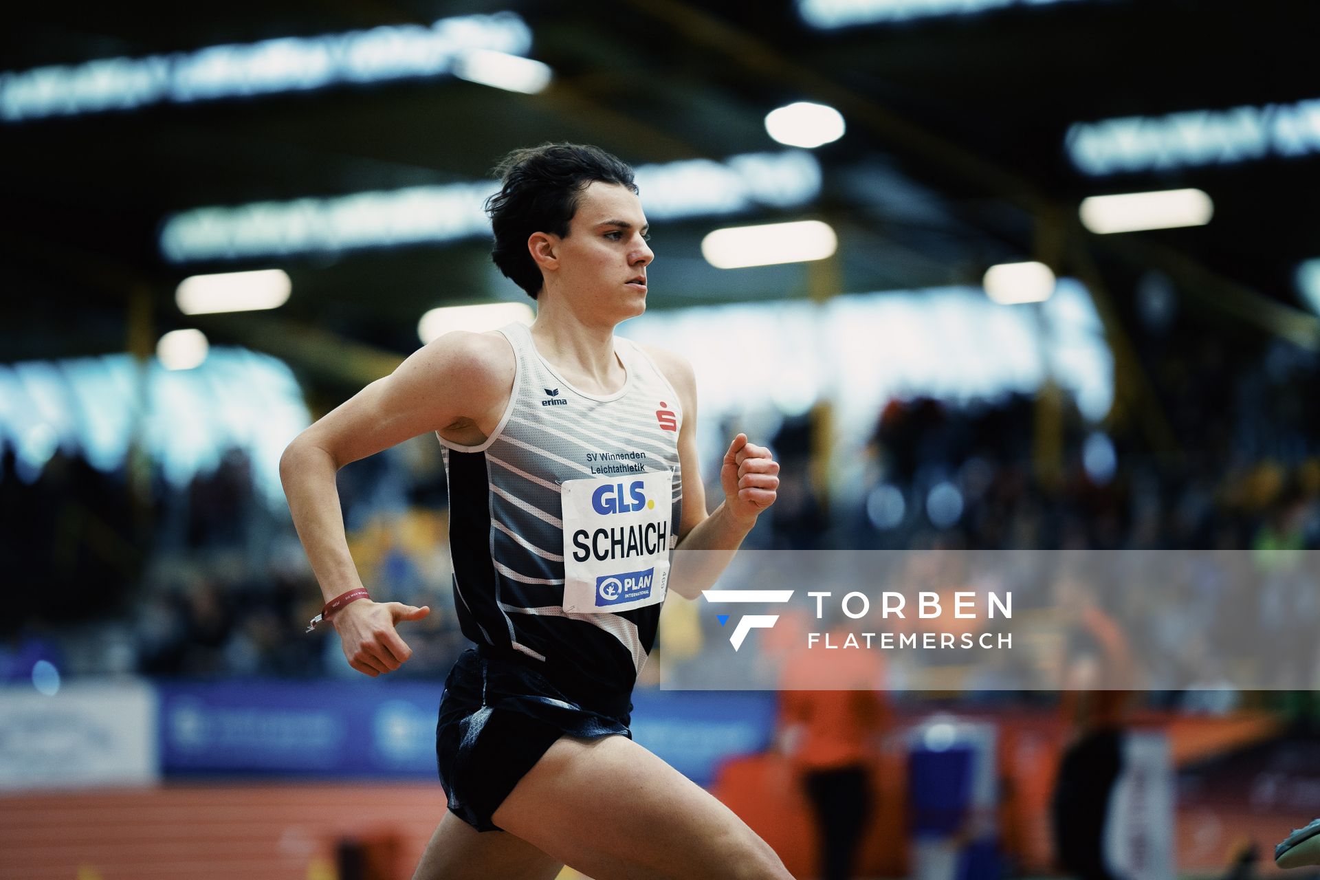 Luis Schaich (SV Winnenden) bei den Deutschen Leichtathletik-Hallenmeisterschaften am 18.02.2023 in der Helmut-Koernig-Halle in Dortmund