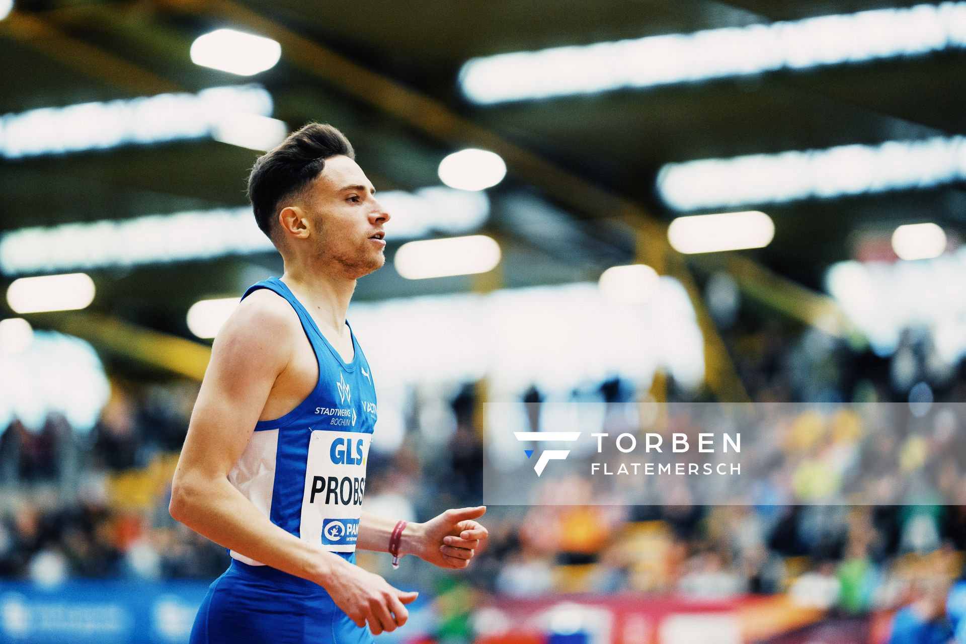 Marius Probst (TV Wattenscheid 01) bei den Deutschen Leichtathletik-Hallenmeisterschaften am 18.02.2023 in der Helmut-Koernig-Halle in Dortmund