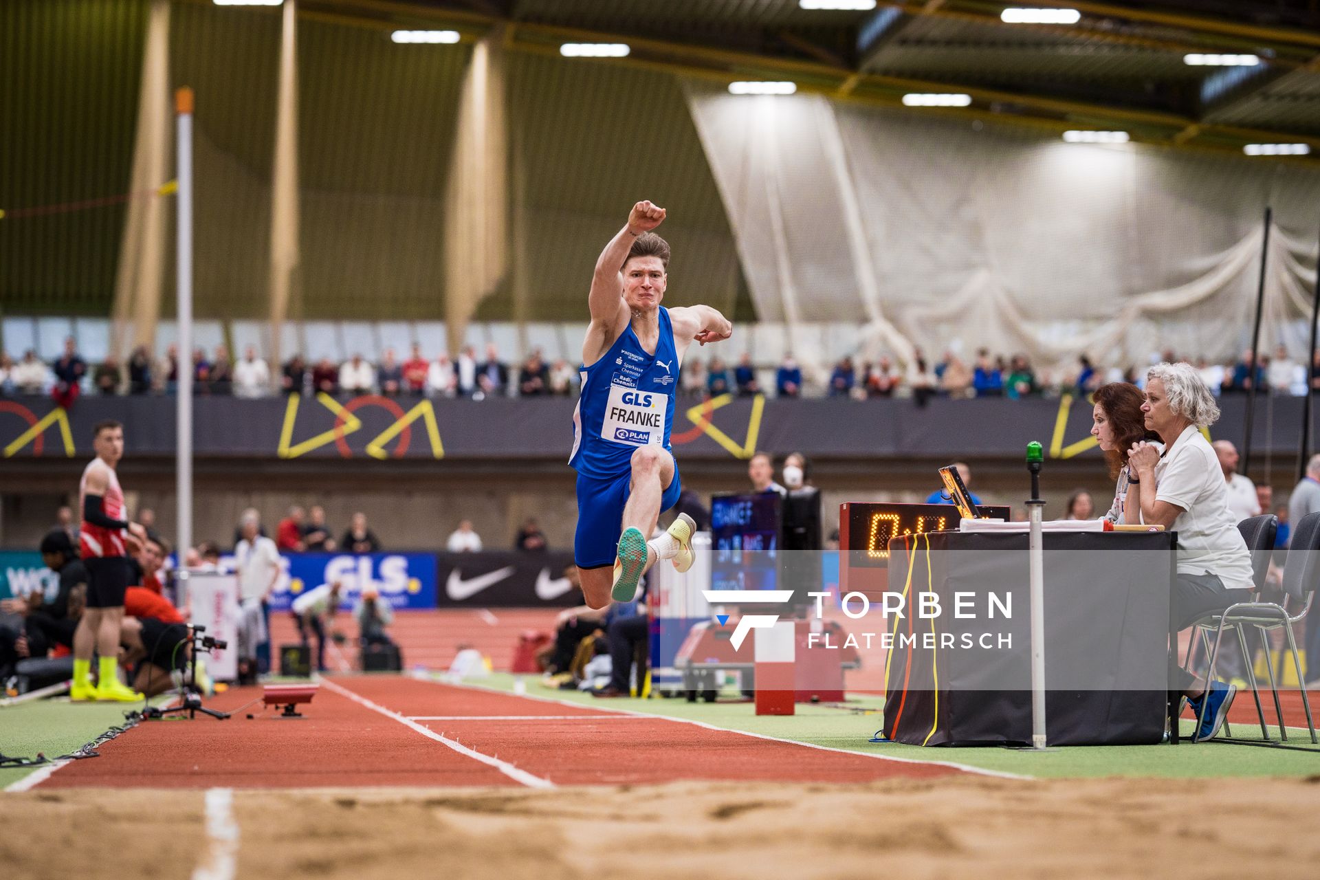 Franjo Franke (LAC Erdgas Chemnitz) bei den Deutschen Leichtathletik-Hallenmeisterschaften am 18.02.2023 in der Helmut-Koernig-Halle in Dortmund