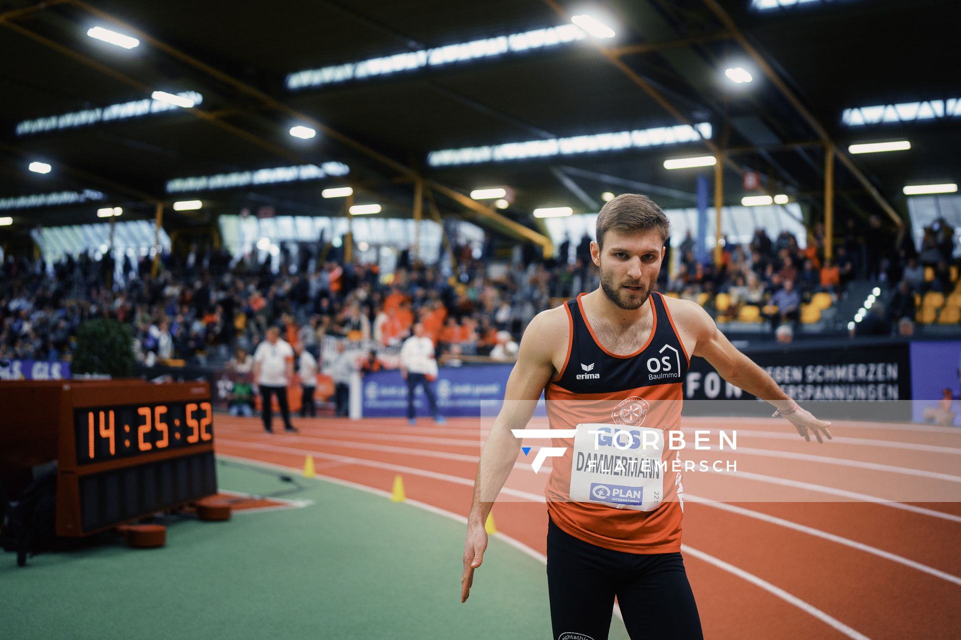 Fabian Dammermann (LG Osnabrueck) bei den Deutschen Leichtathletik-Hallenmeisterschaften am 18.02.2023 in der Helmut-Koernig-Halle in Dortmund