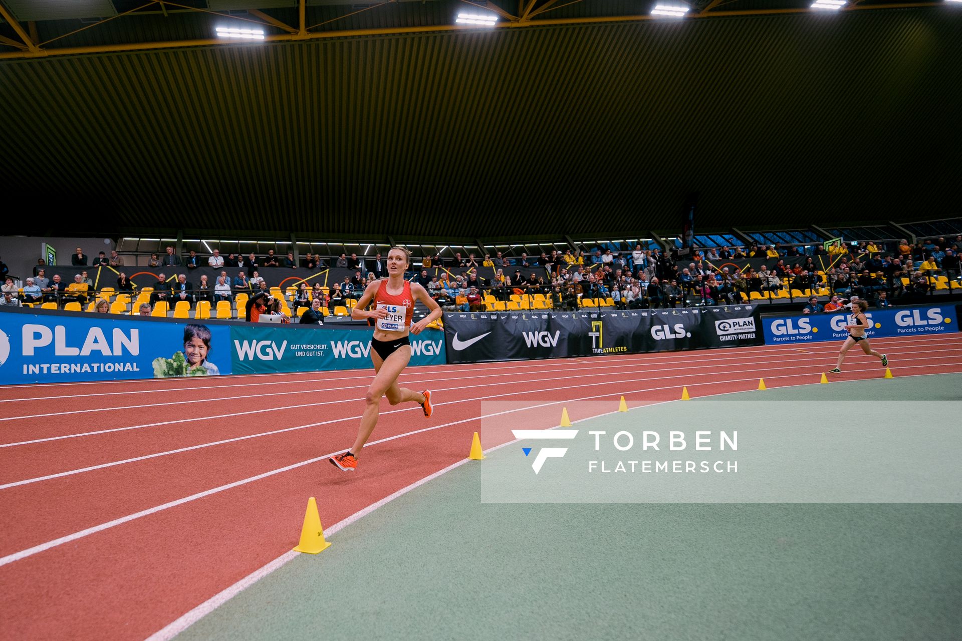 Lea Meyer (TSV Bayer 04 Leverkusen) bei den Deutschen Leichtathletik-Hallenmeisterschaften am 18.02.2023 in der Helmut-Koernig-Halle in Dortmund