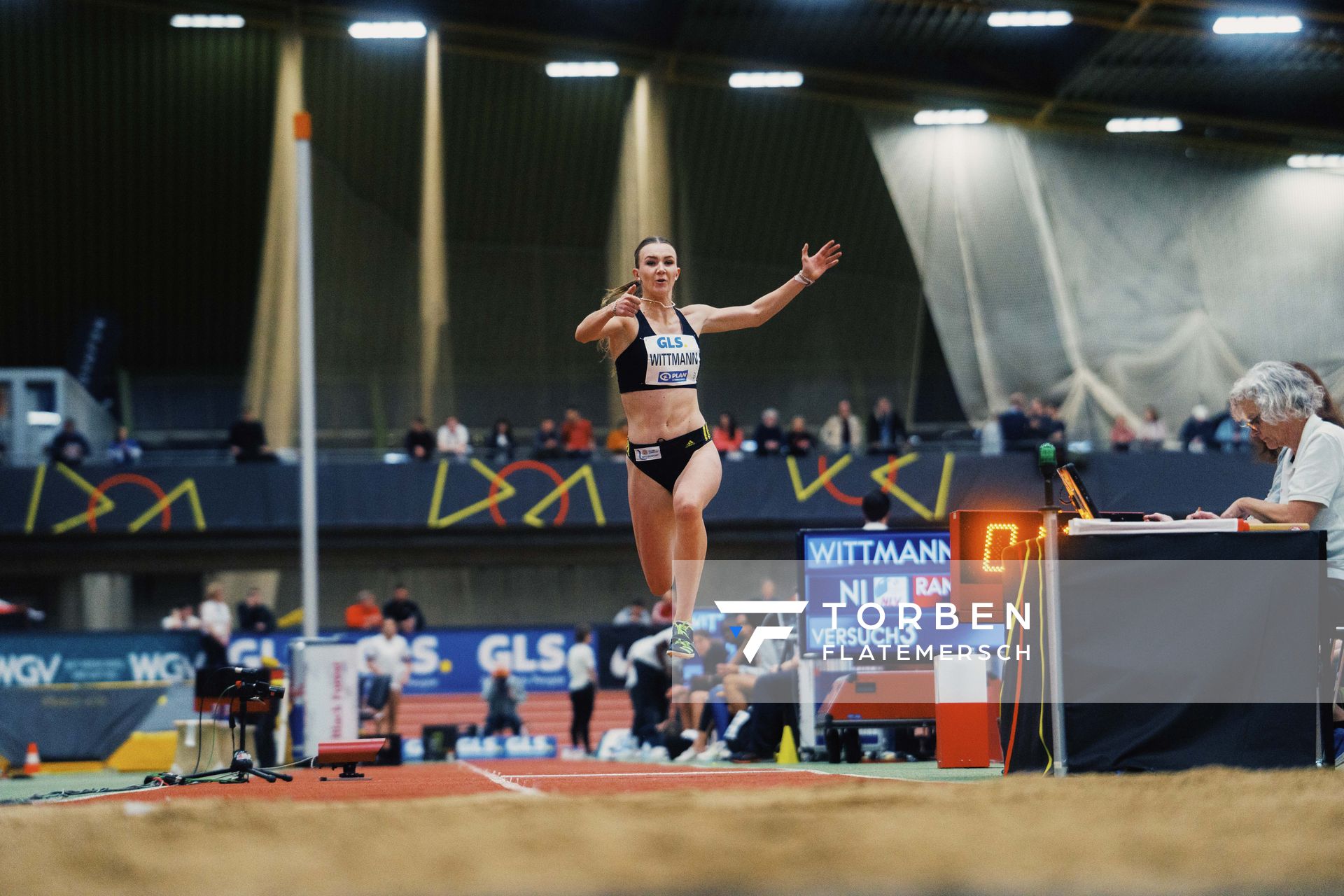 Kira Wittmann (LG Goettingen) bei den Deutschen Leichtathletik-Hallenmeisterschaften am 18.02.2023 in der Helmut-Koernig-Halle in Dortmund