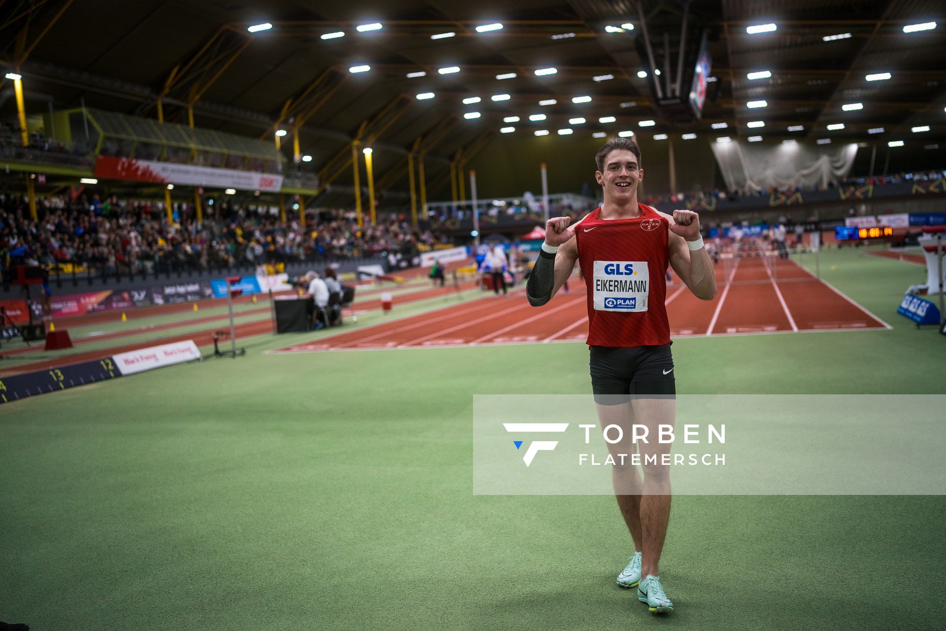 Tim Eikermann (TSV Bayer 04 Leverkusen) bei den Deutschen Leichtathletik-Hallenmeisterschaften am 18.02.2023 in der Helmut-Koernig-Halle in Dortmund