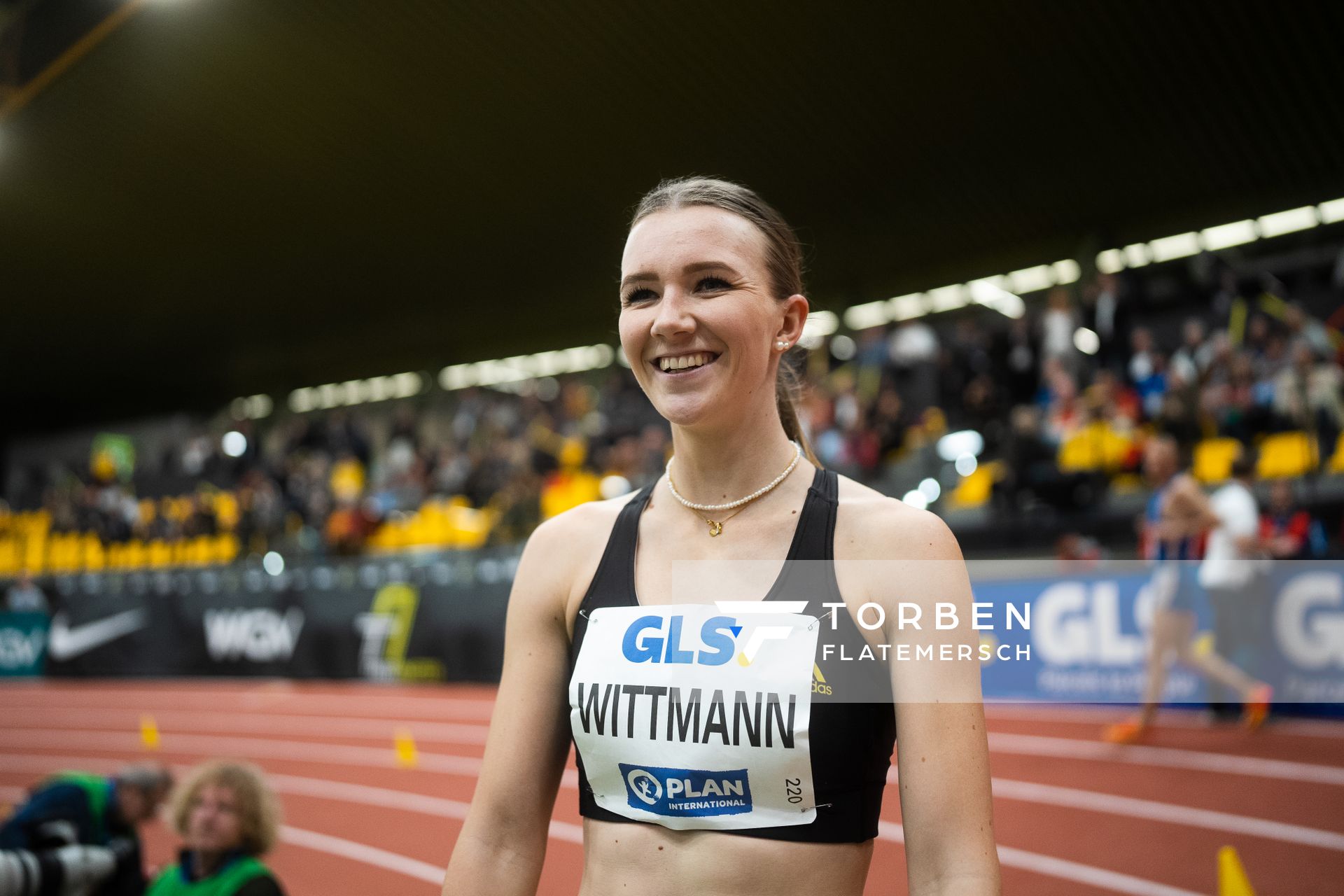 Kira Wittmann (LG Goettingen) bei den Deutschen Leichtathletik-Hallenmeisterschaften am 18.02.2023 in der Helmut-Koernig-Halle in Dortmund