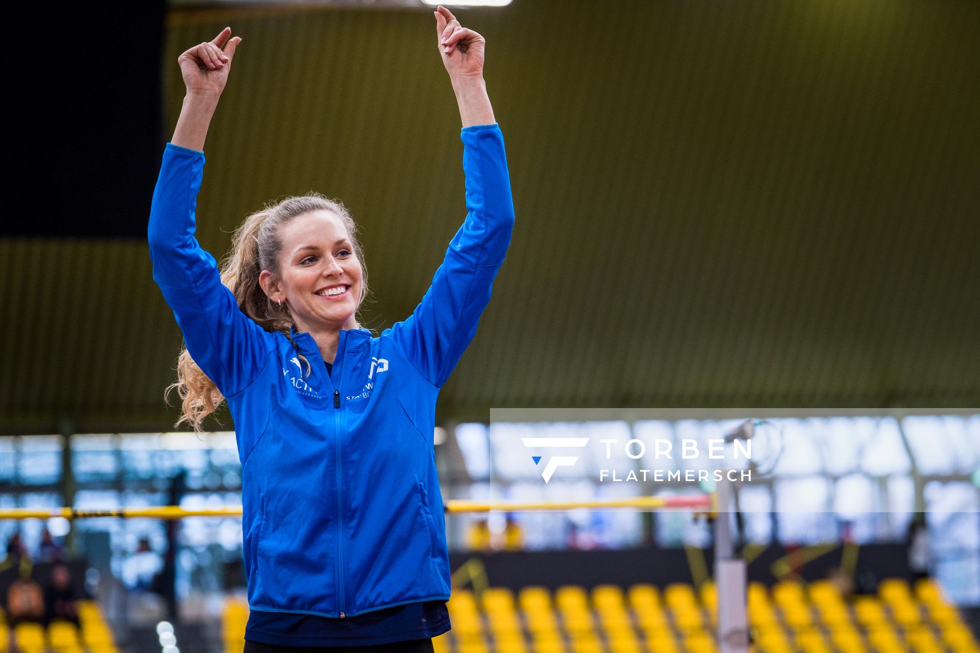 Christina Honsel (TV Wattenscheid 01) bei den Deutschen Leichtathletik-Hallenmeisterschaften am 19.02.2023 in der Helmut-Koernig-Halle in Dortmund