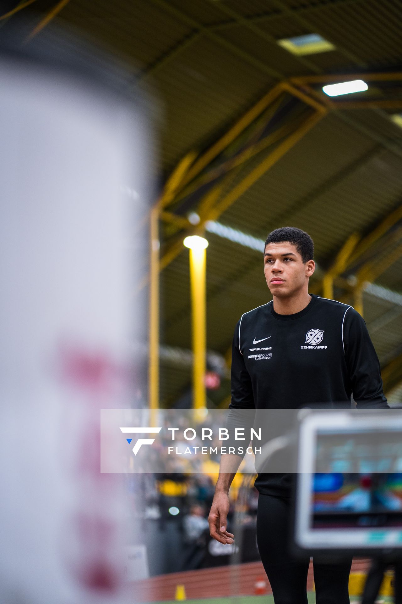 Malik Diakite (Hannover 96) bei den Deutschen Leichtathletik-Hallenmeisterschaften am 19.02.2023 in der Helmut-Koernig-Halle in Dortmund